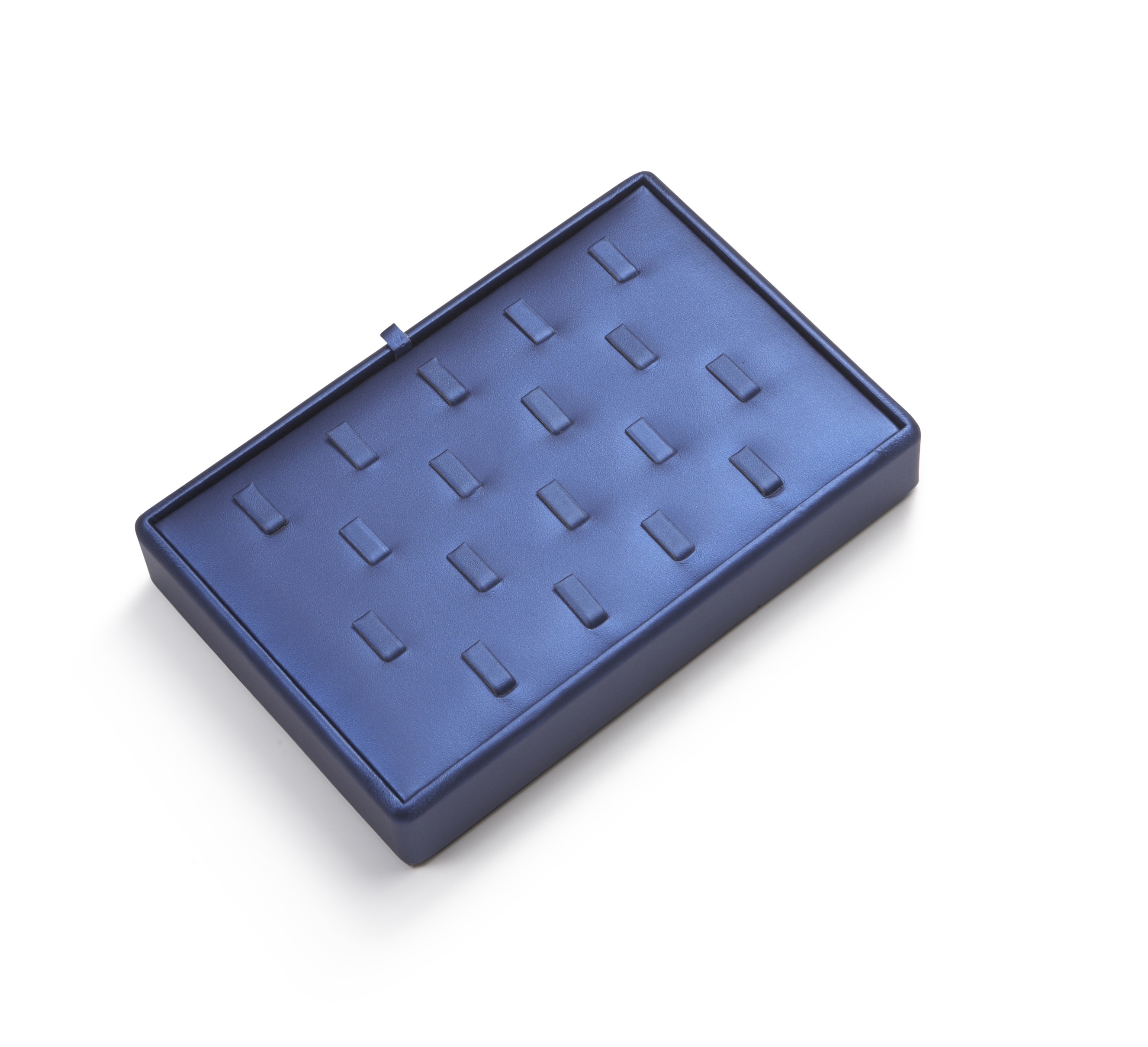 Navy Blue Leatherette 18 Clip Ring Tray