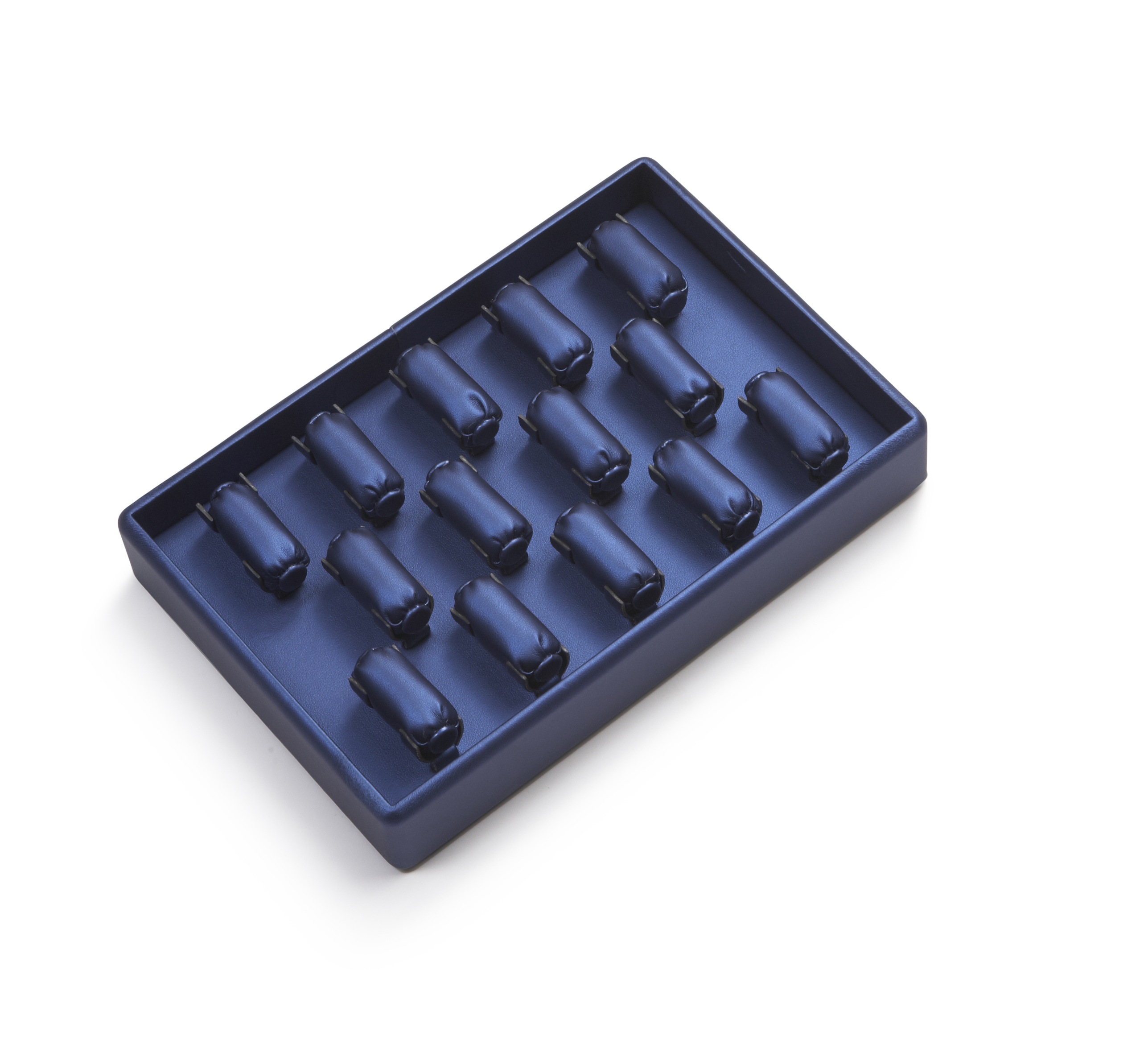 Navy Blue Leatherette 14 Ring Bar Tray