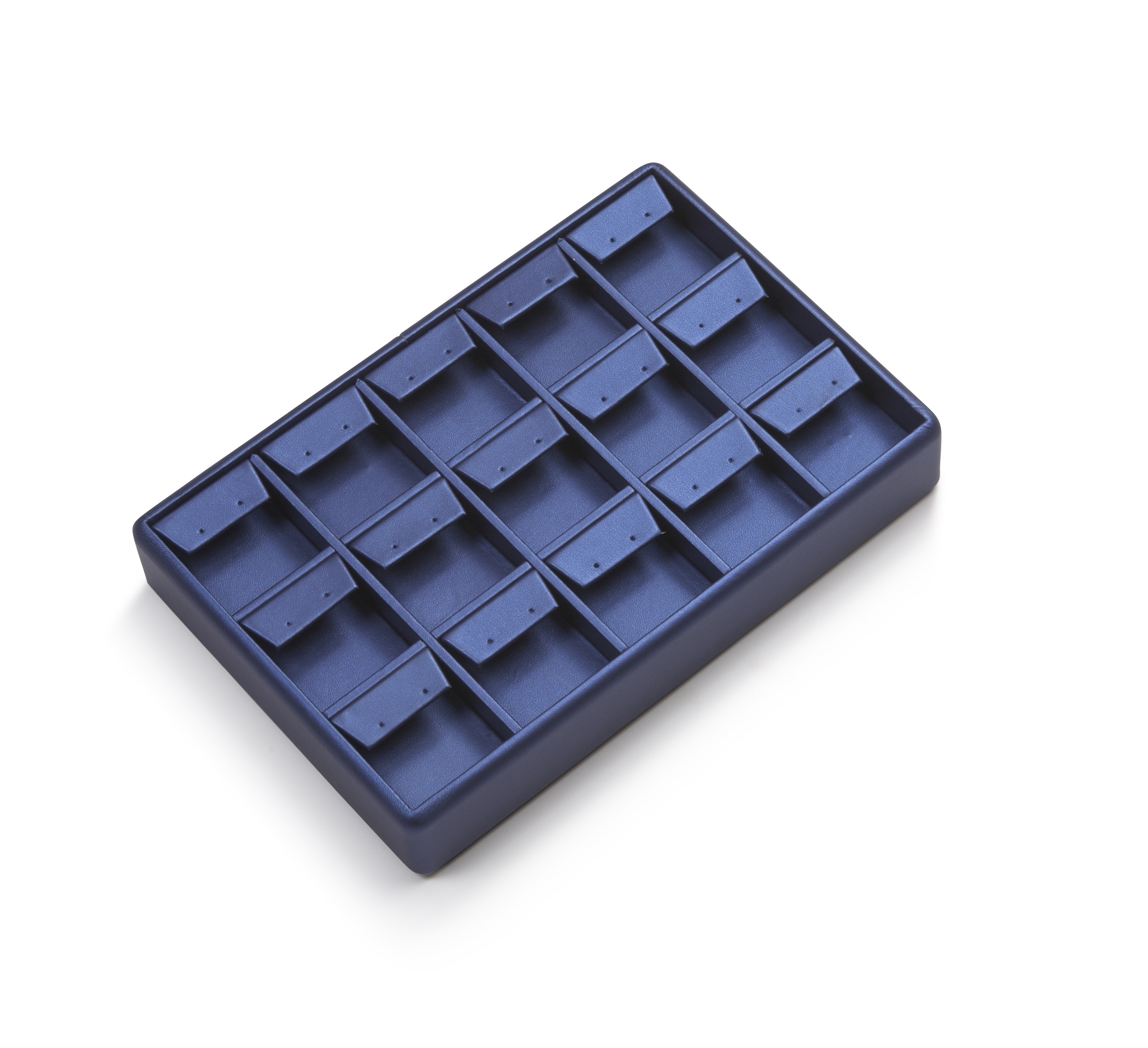 Navy Blue Leatherette 15 Earring Tray