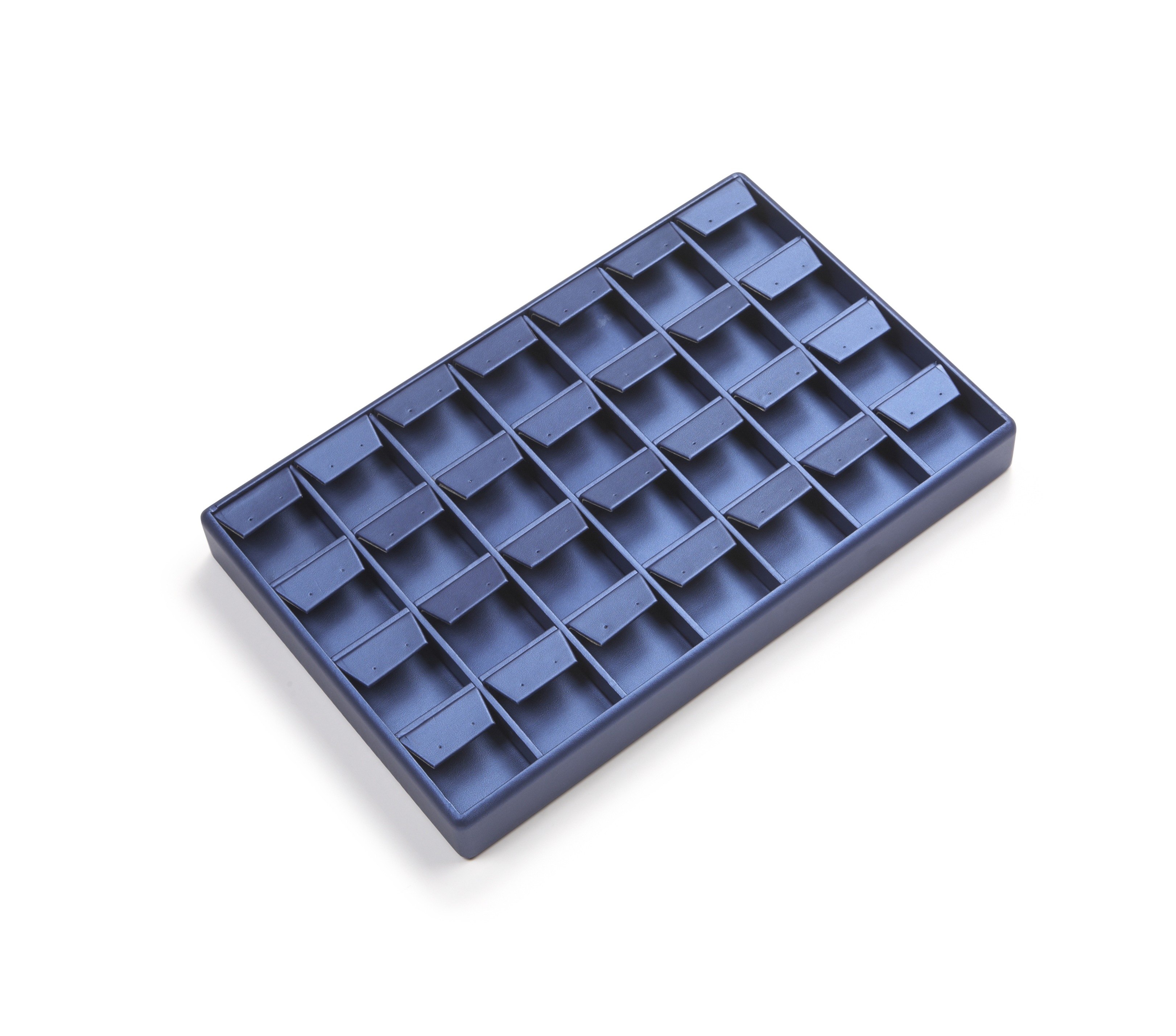 Navy Blue Leatherette 28 Earring Tray