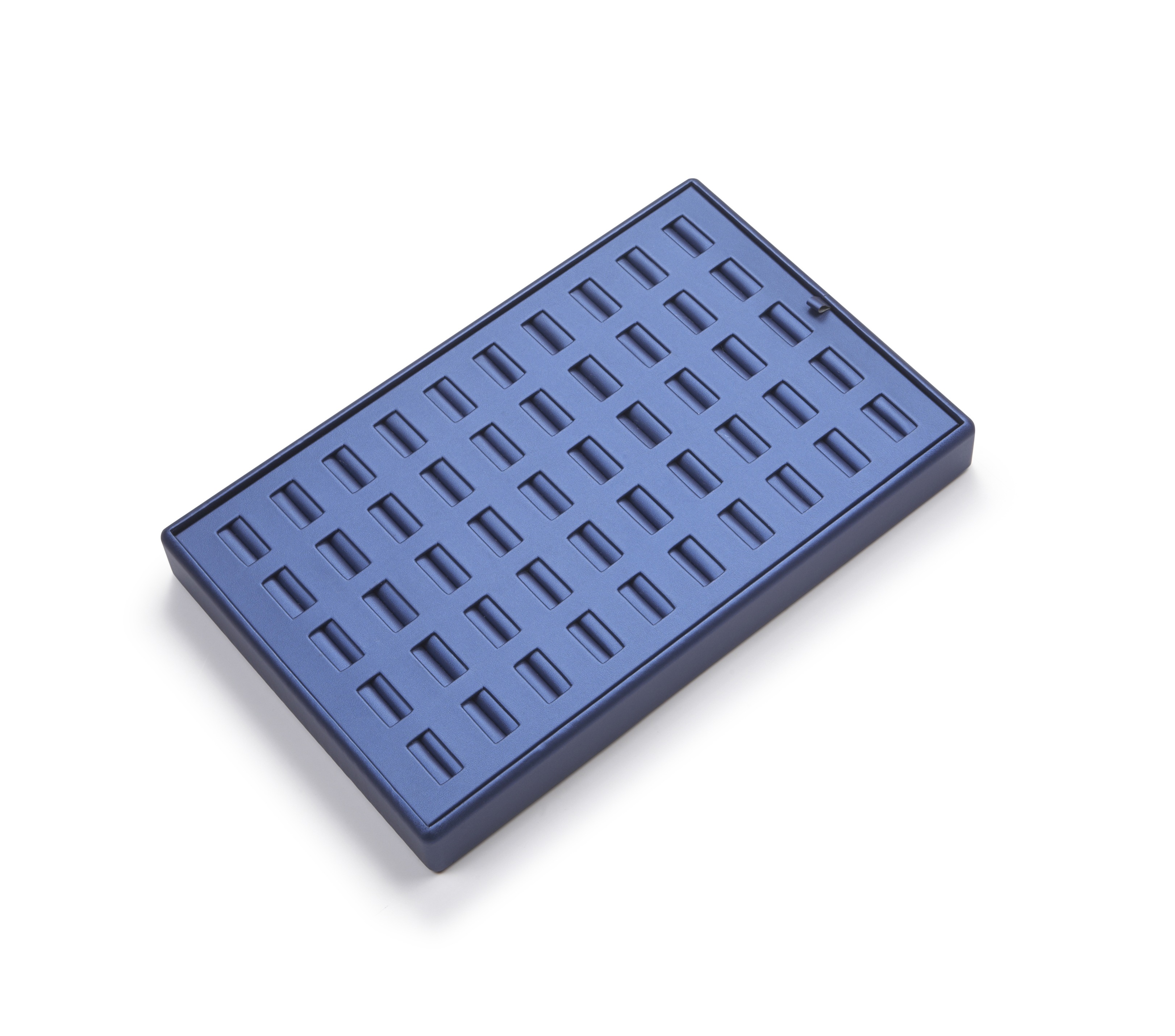 Navy Blue Leatherette 50 Slot Ring Tray