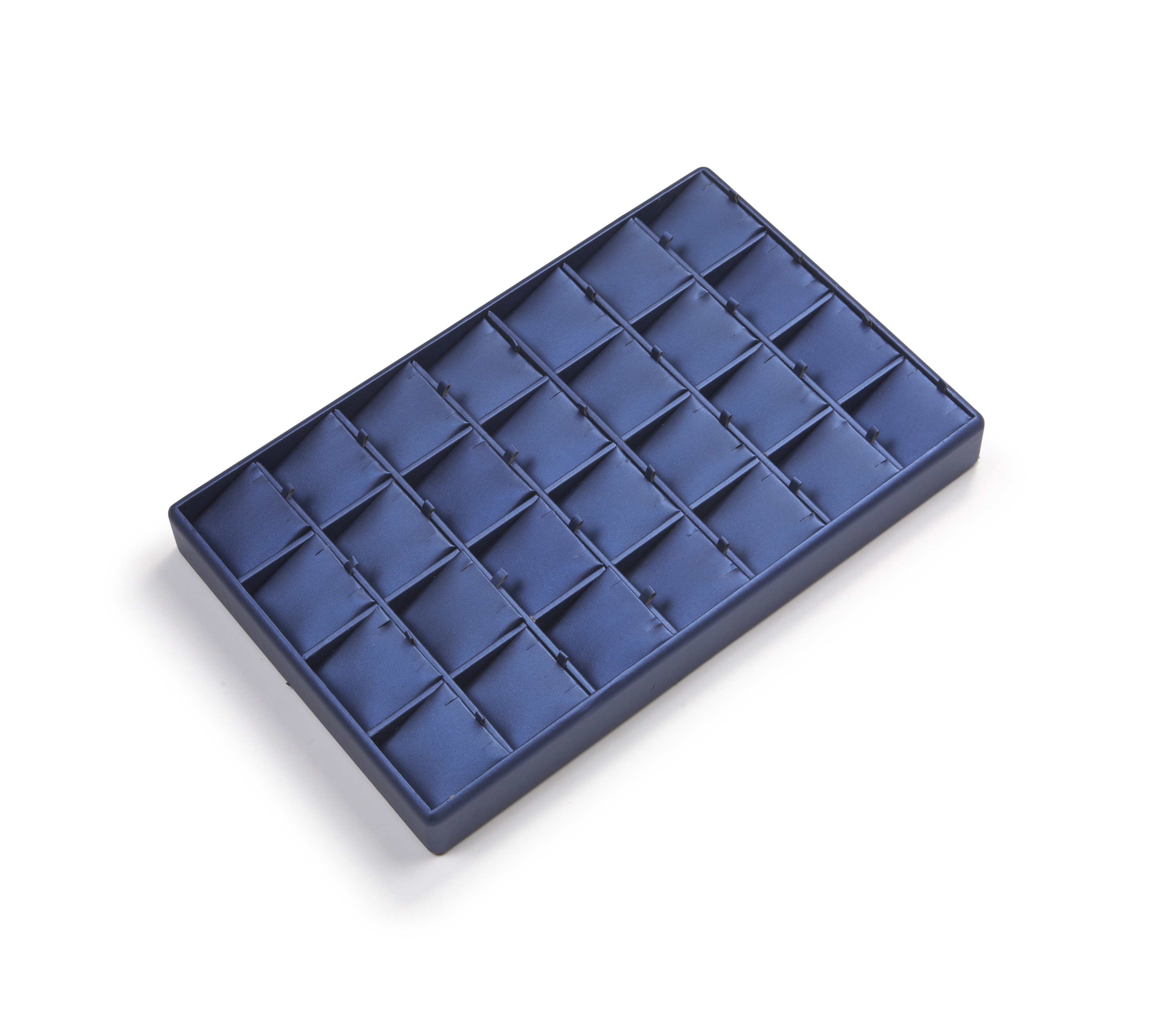 Navy Blue Leatherette 28 Pendant Tray