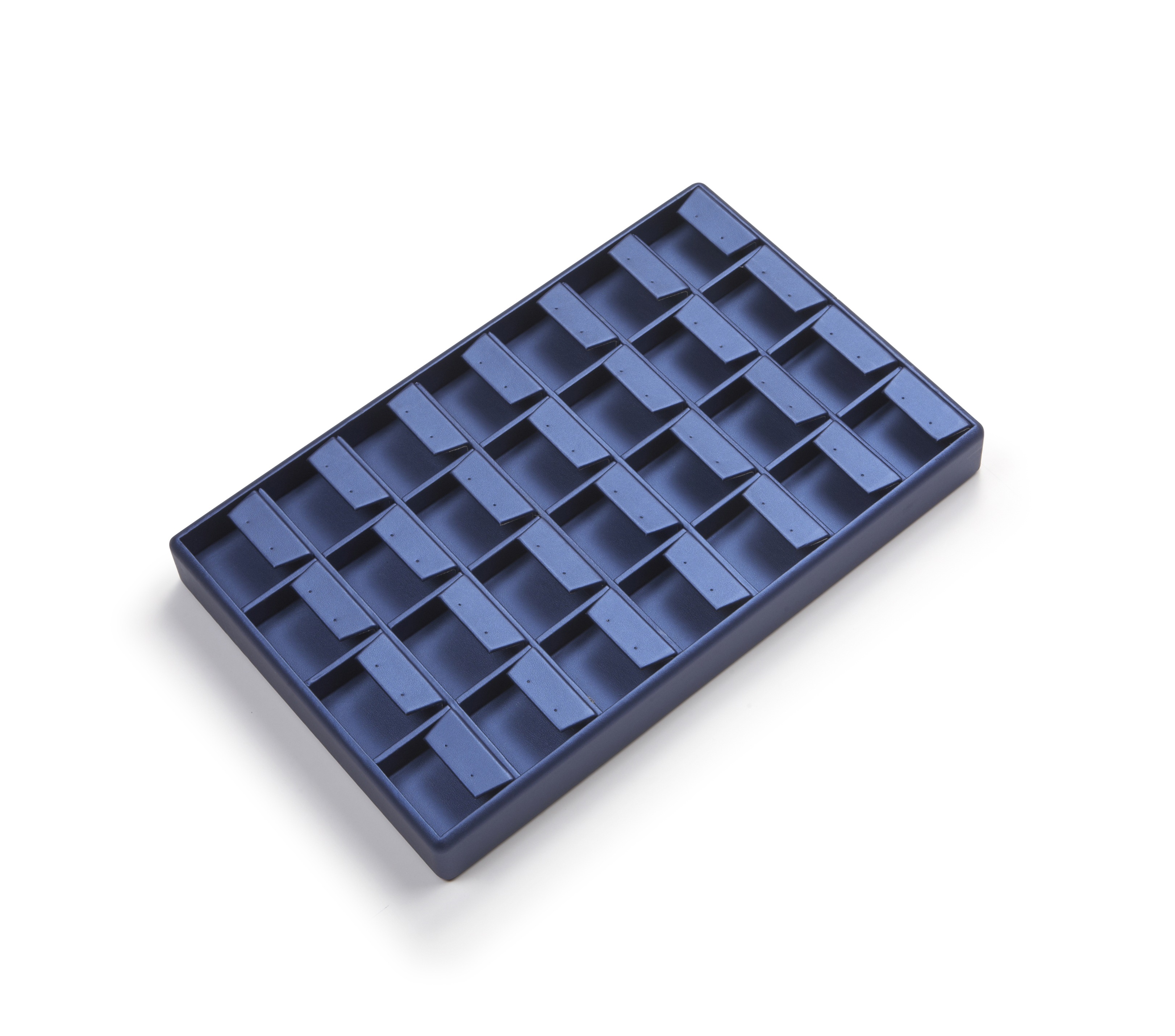 Navy Blue Leatherette 28 Earring Tray