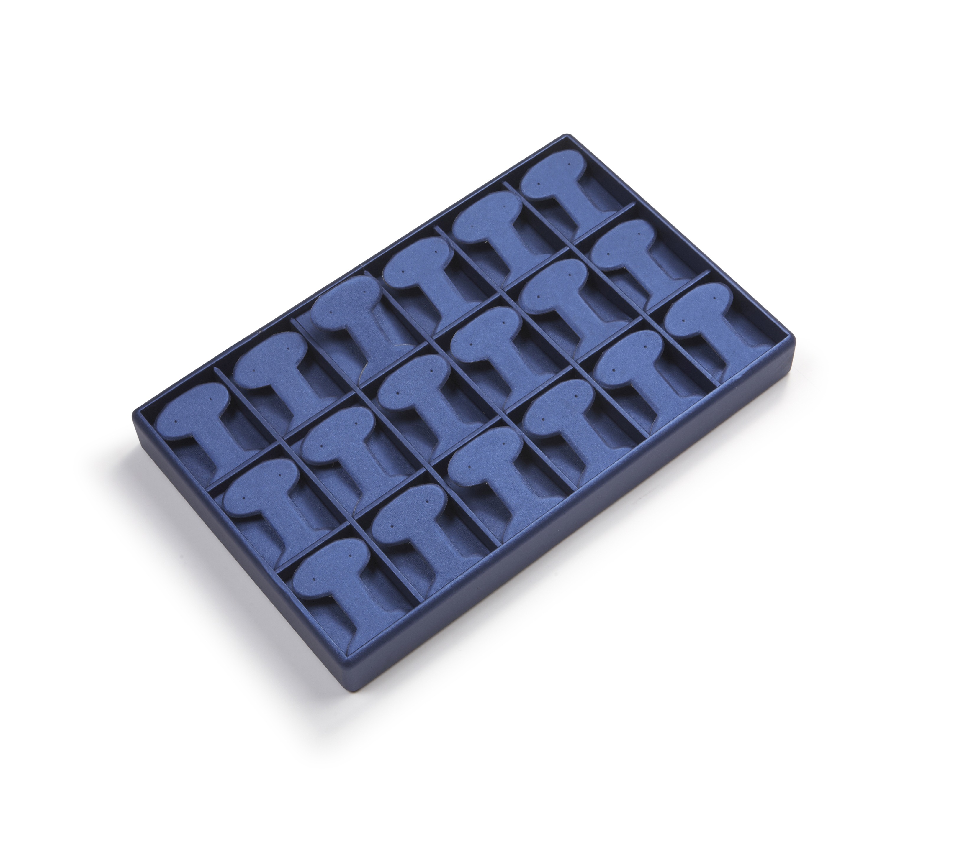 Navy Blue Leatherette 18 Earring Tree Tray