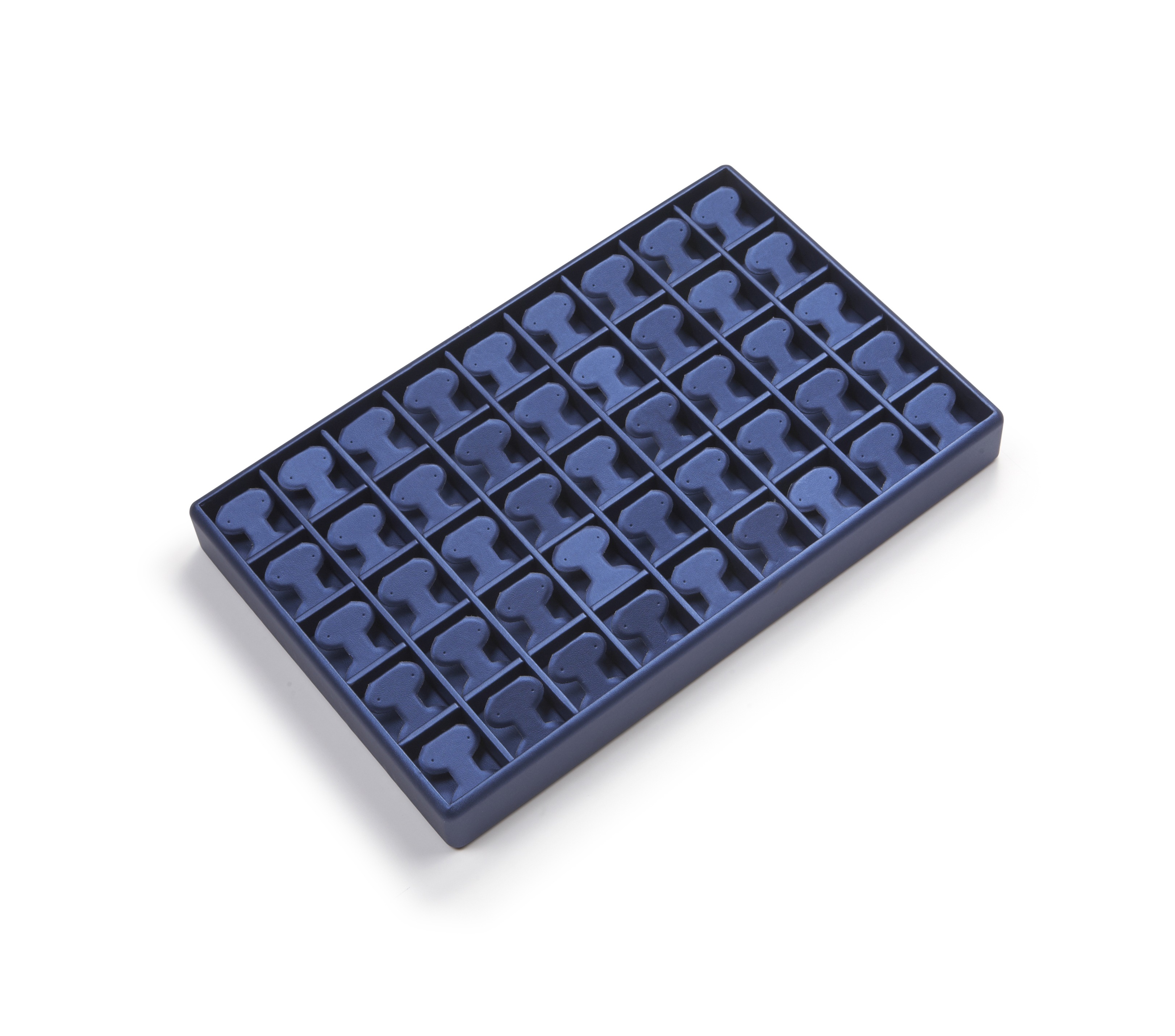 Navy Blue Leatherette 45 Earring Tree Tray
