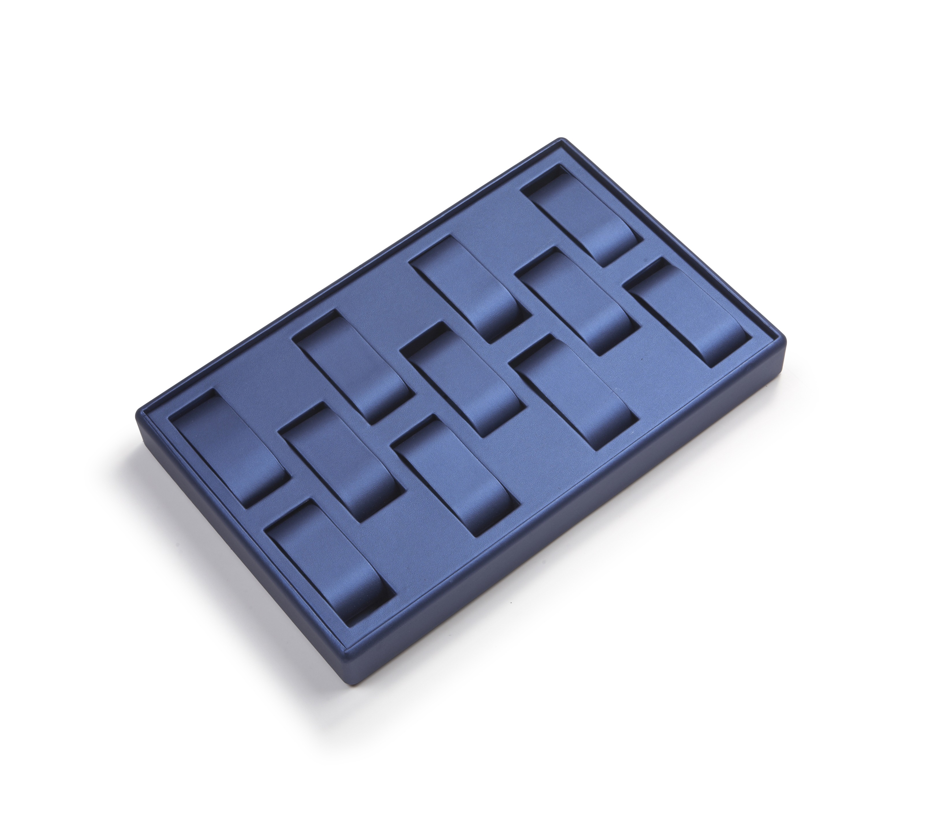 Navy Blue Leatherette 11 Watch Tray