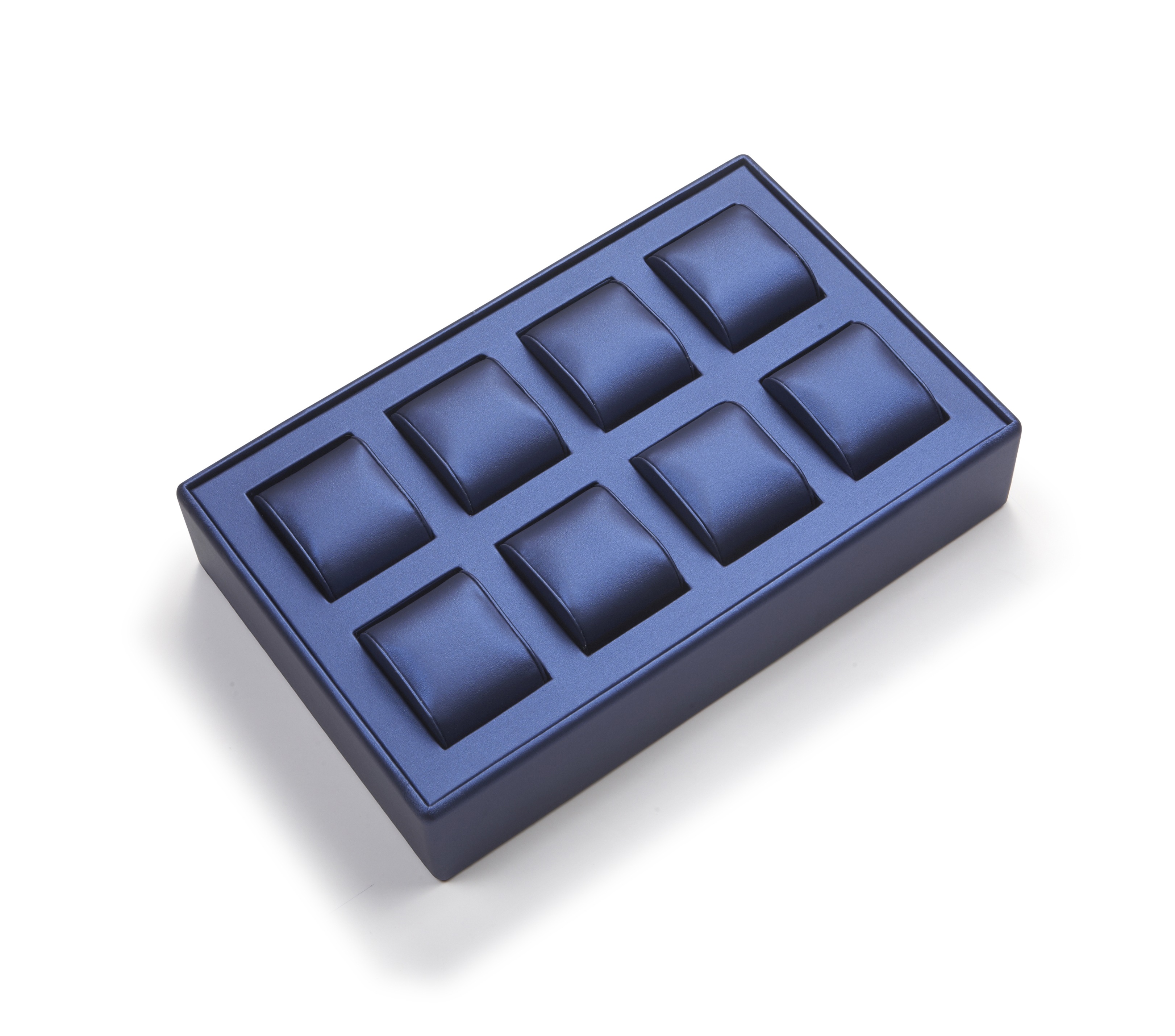 Navy Blue Leatherette 8 Watch Tray