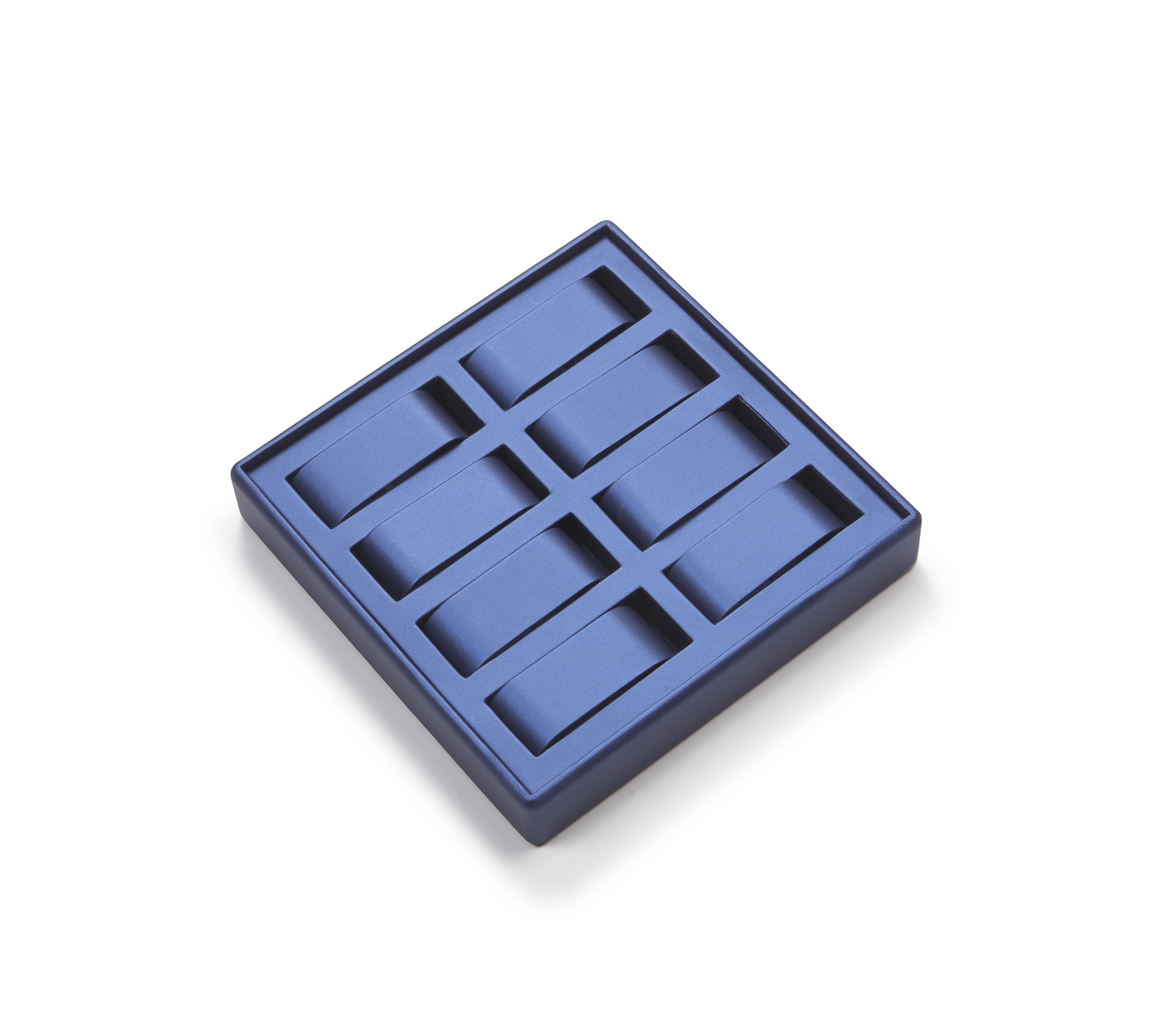 Navy Blue Leatherette 8 Watch Tray