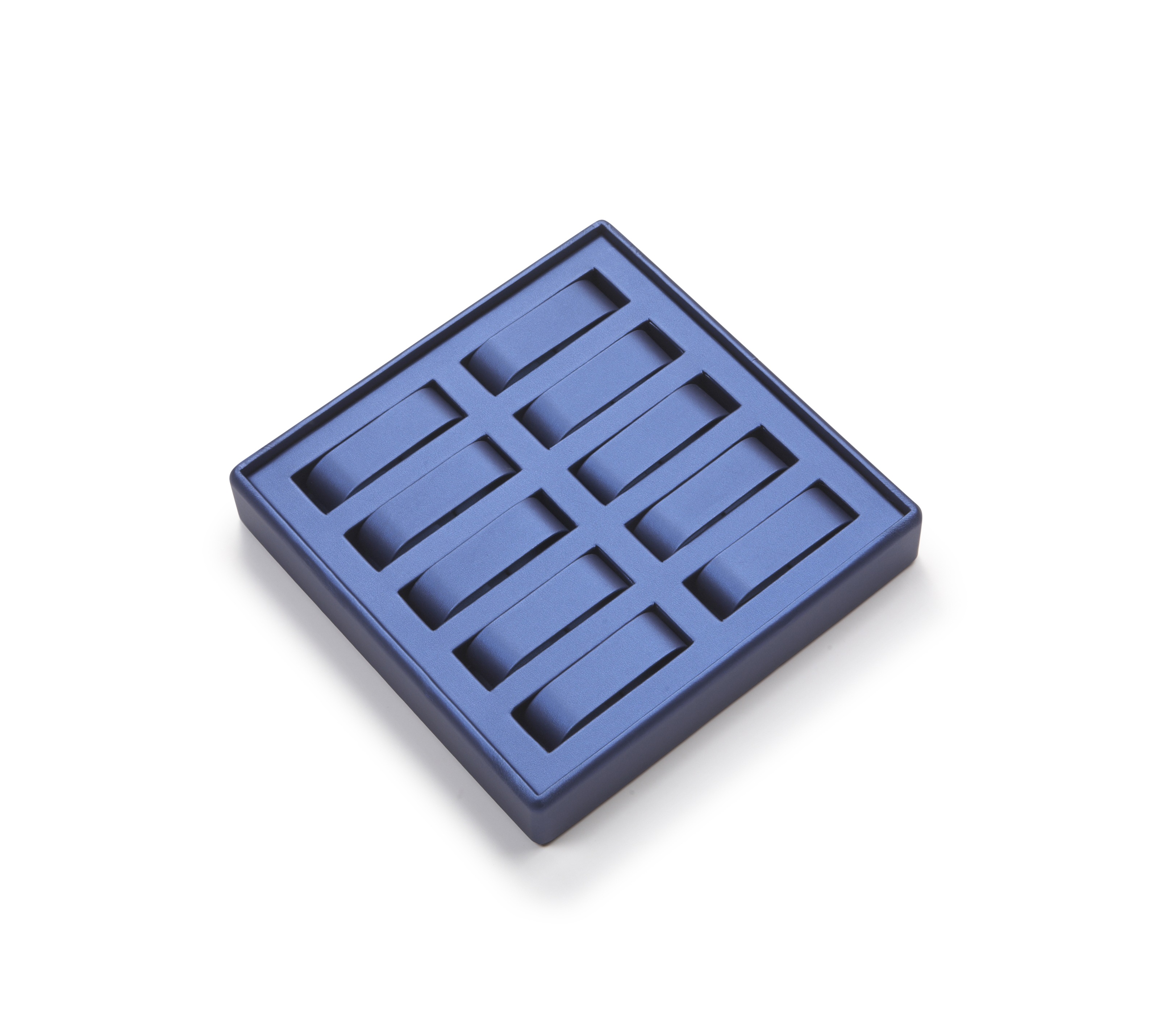 Navy Blue Leatherette 10 Watch Tray
