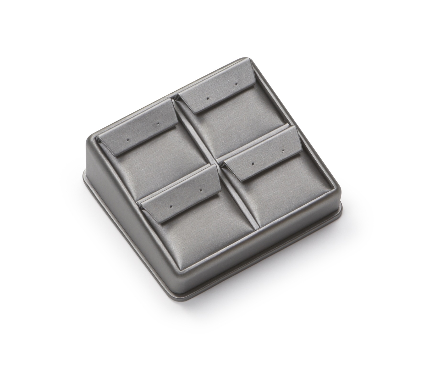 Silver Gray Leatherette 4 Earring Stand