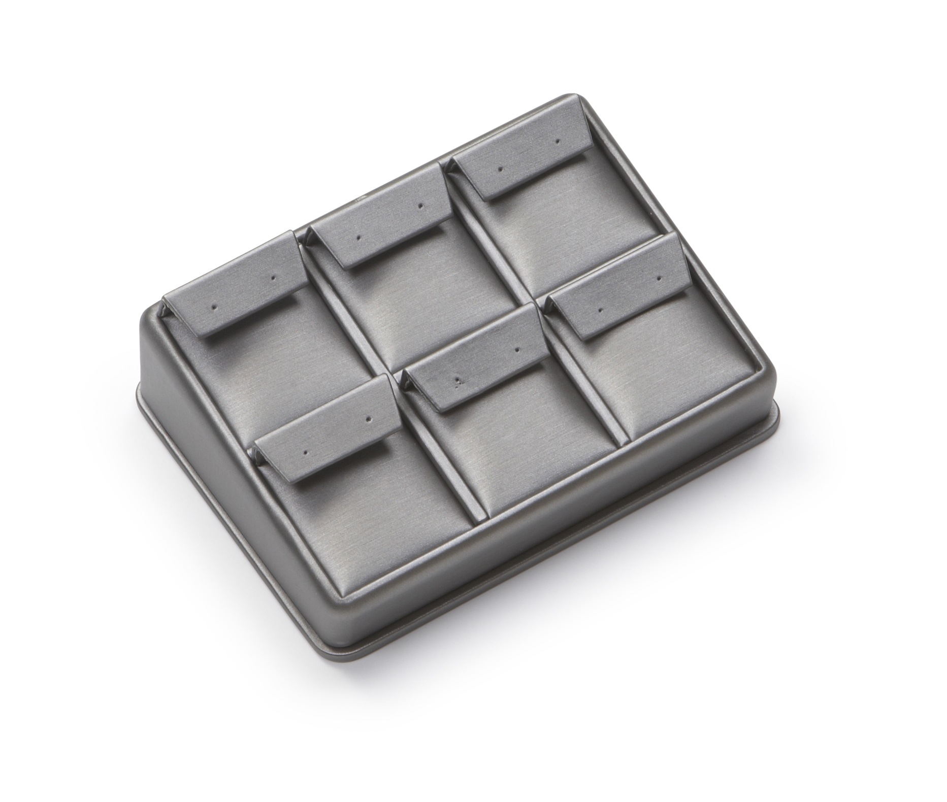 Silver Gray Leatherette 6 Earring Stand