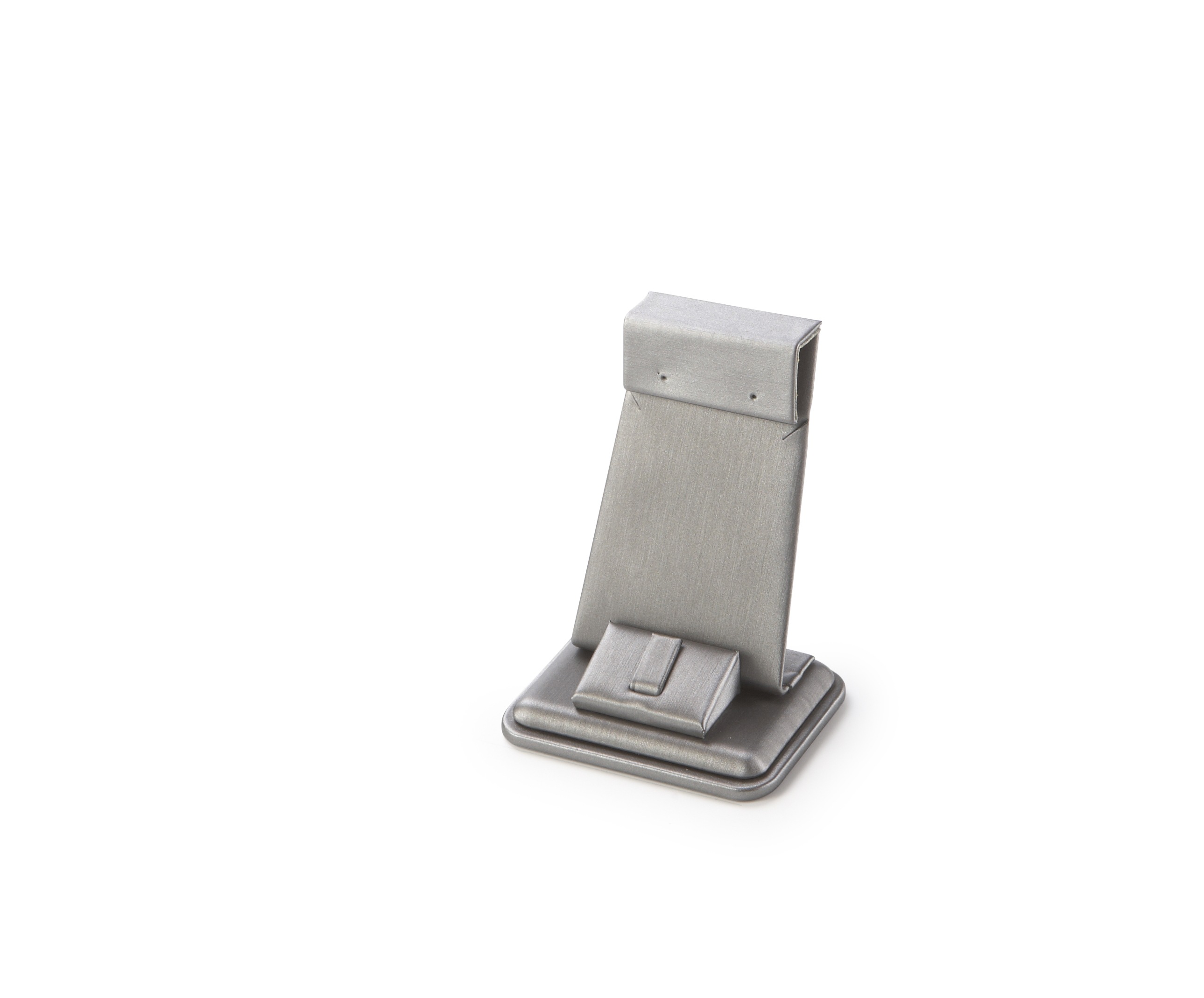 Silver Gray Leatherette Earring/Ring Stand