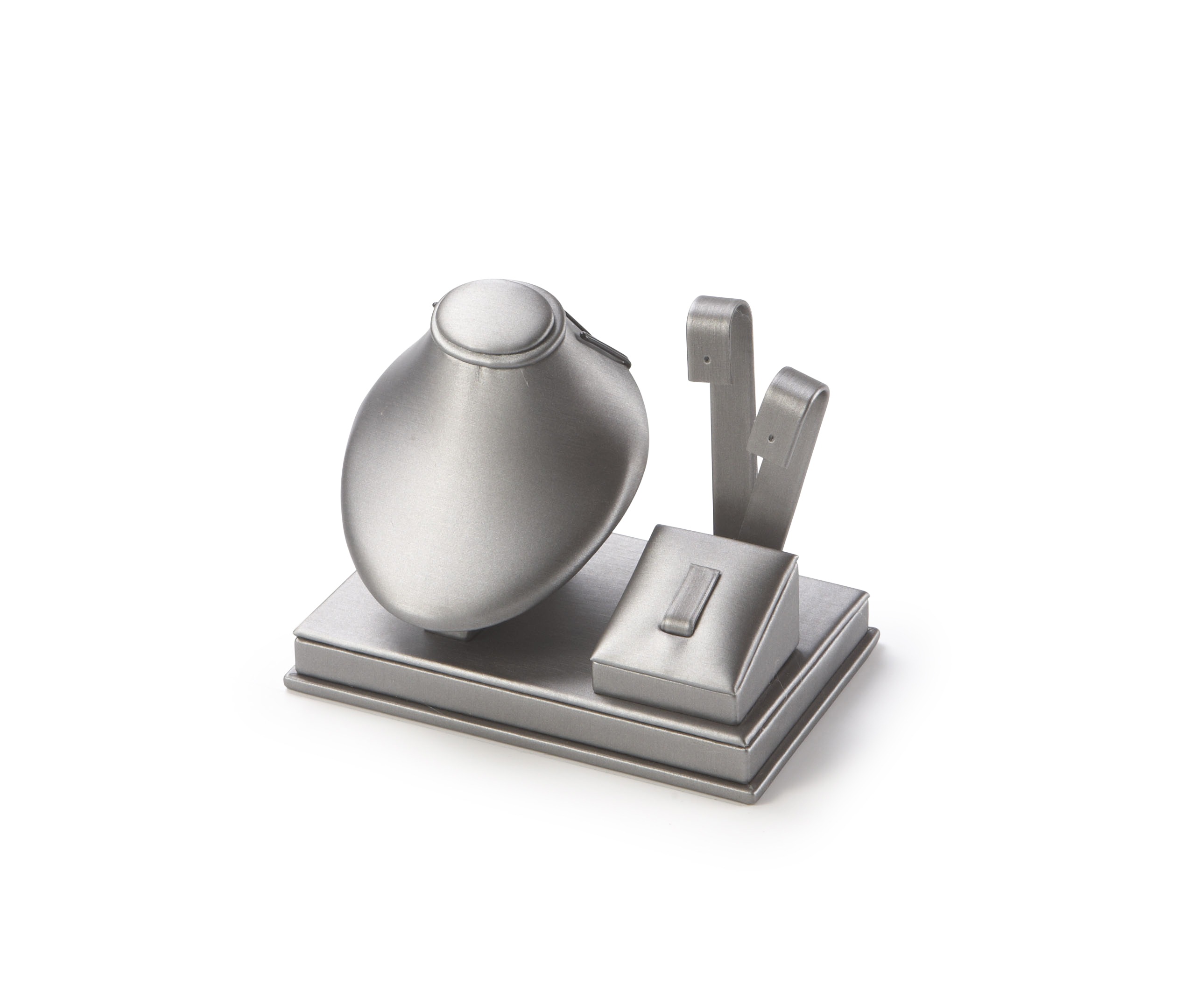 Silver Gray Leatherette Earring/Ring/Pendant Stand