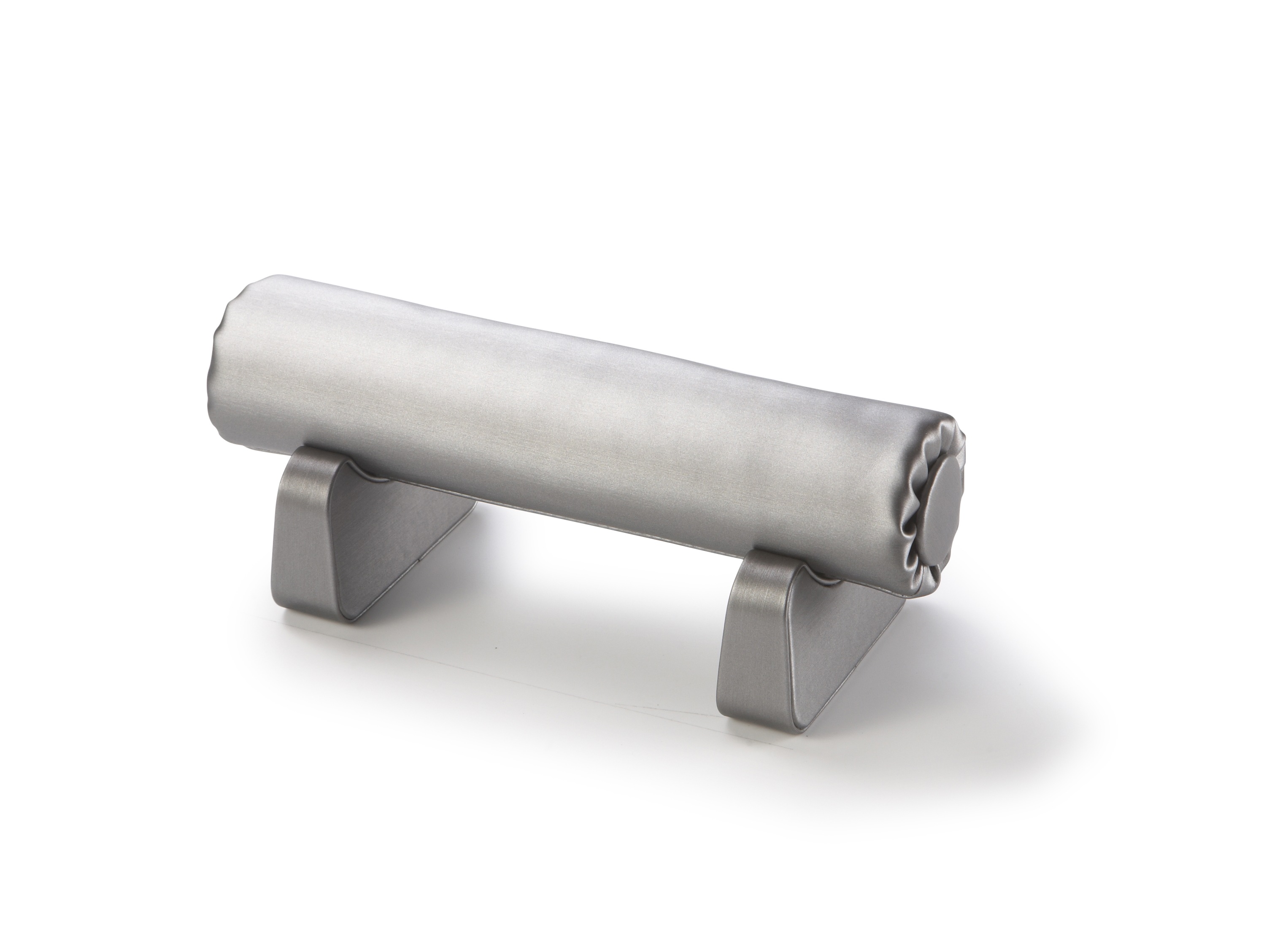 Silver Gray Leatherette Bangle Bar