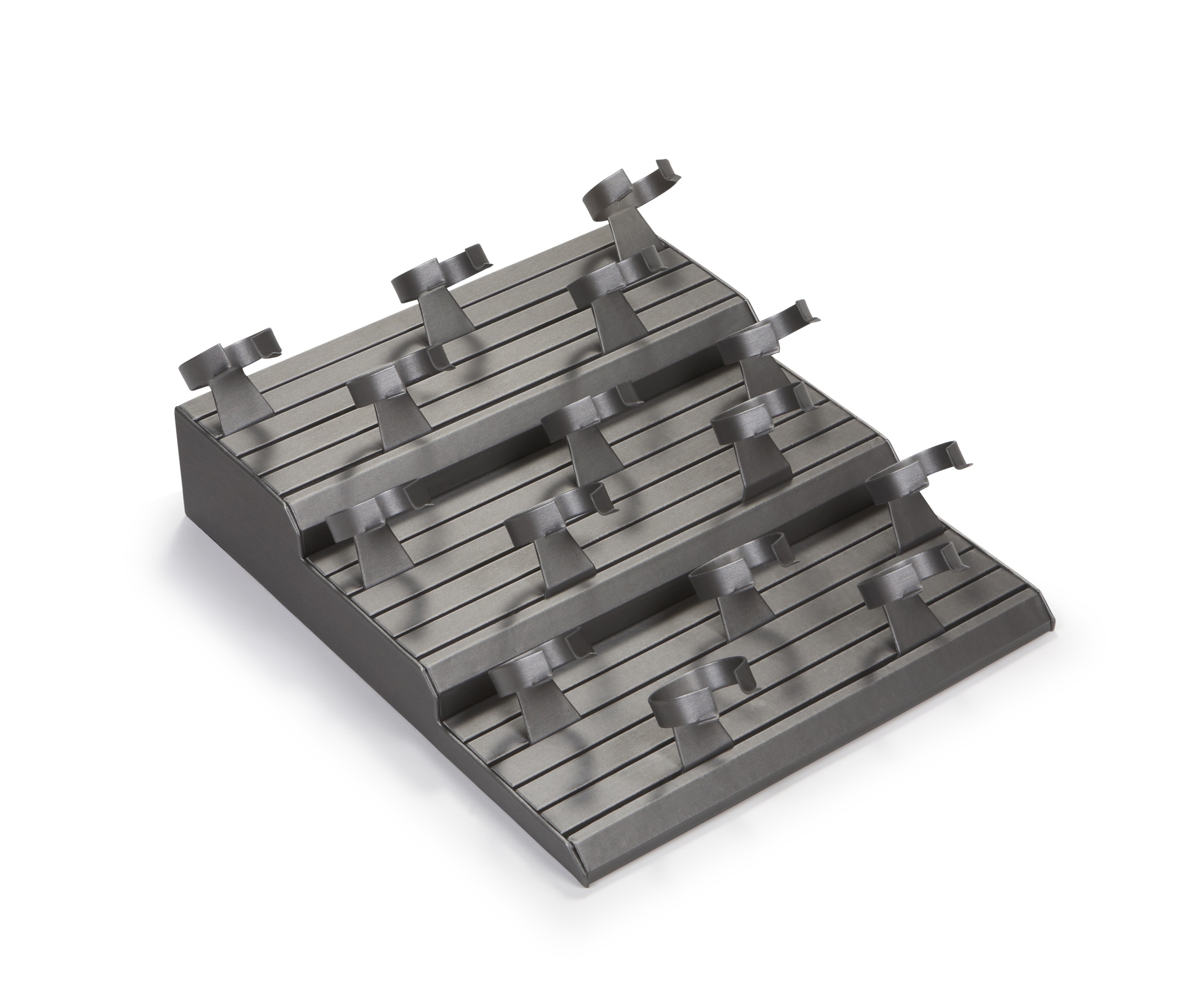 Silver Gray Leatherette Watch Display