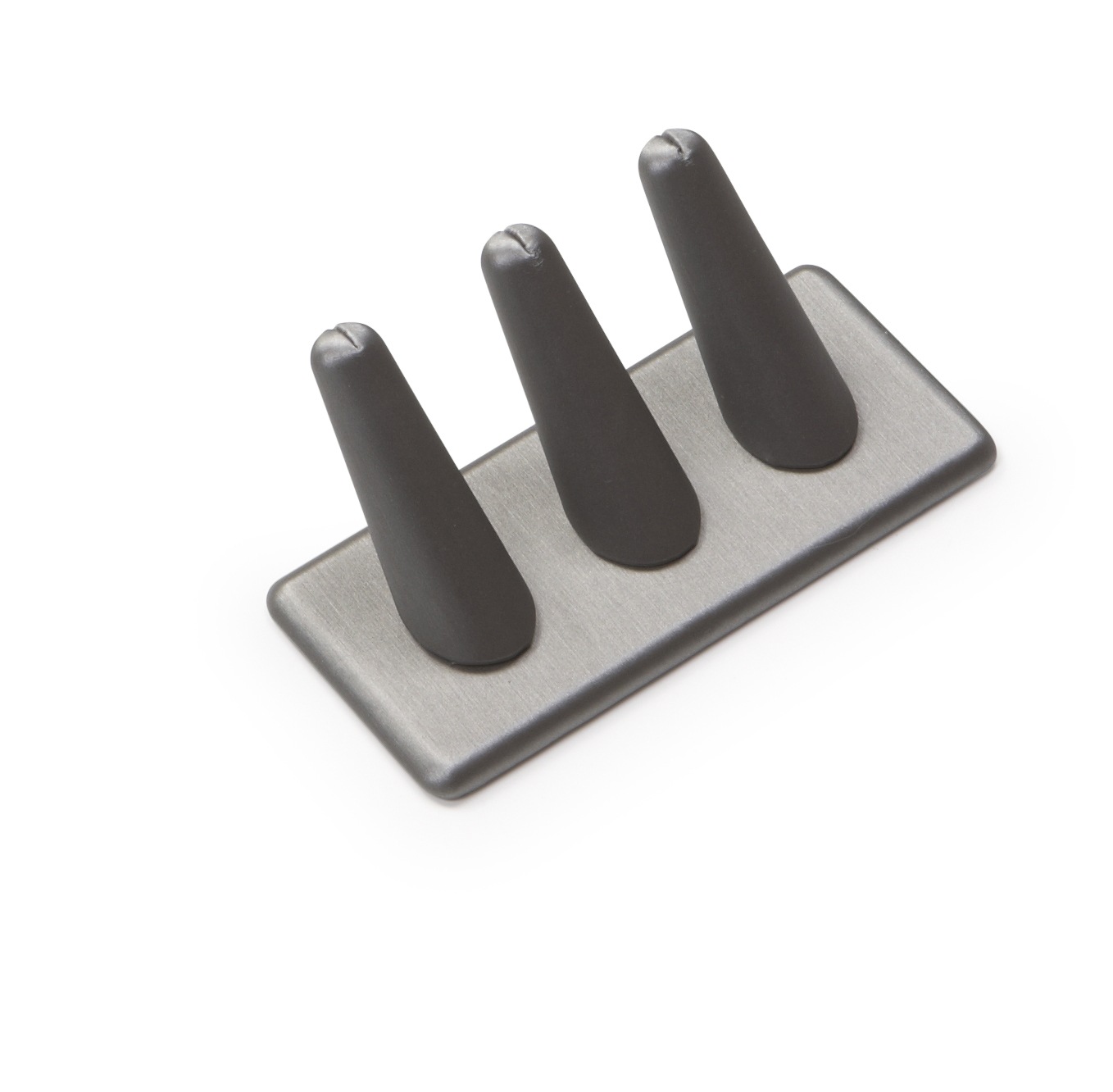 Silver Gray Leatherette 3 Ring Finger