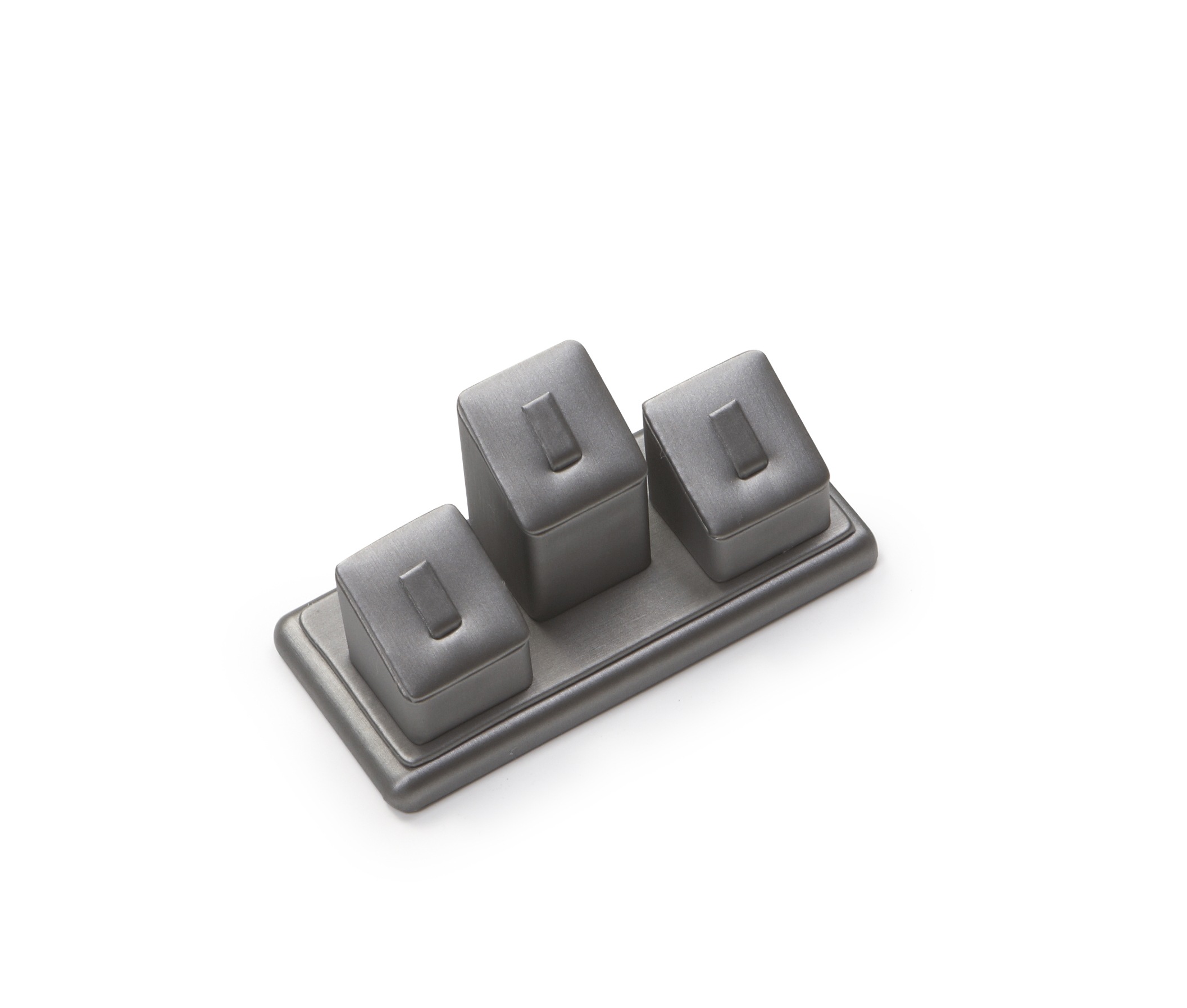 Silver Gray Leatherette 3 Clip Ring Stand