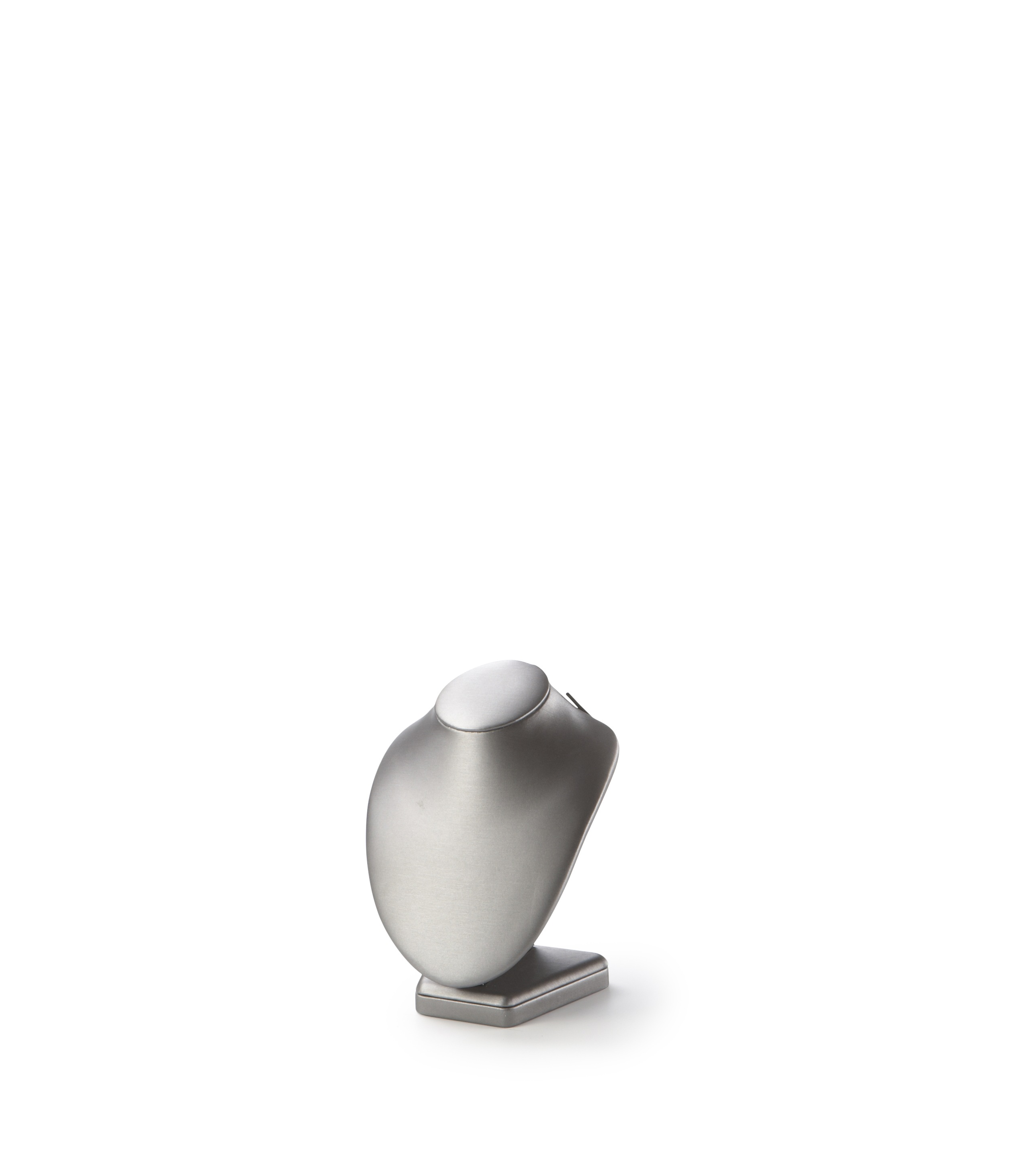 Silver Gray Leatherette Small Wood Neckform