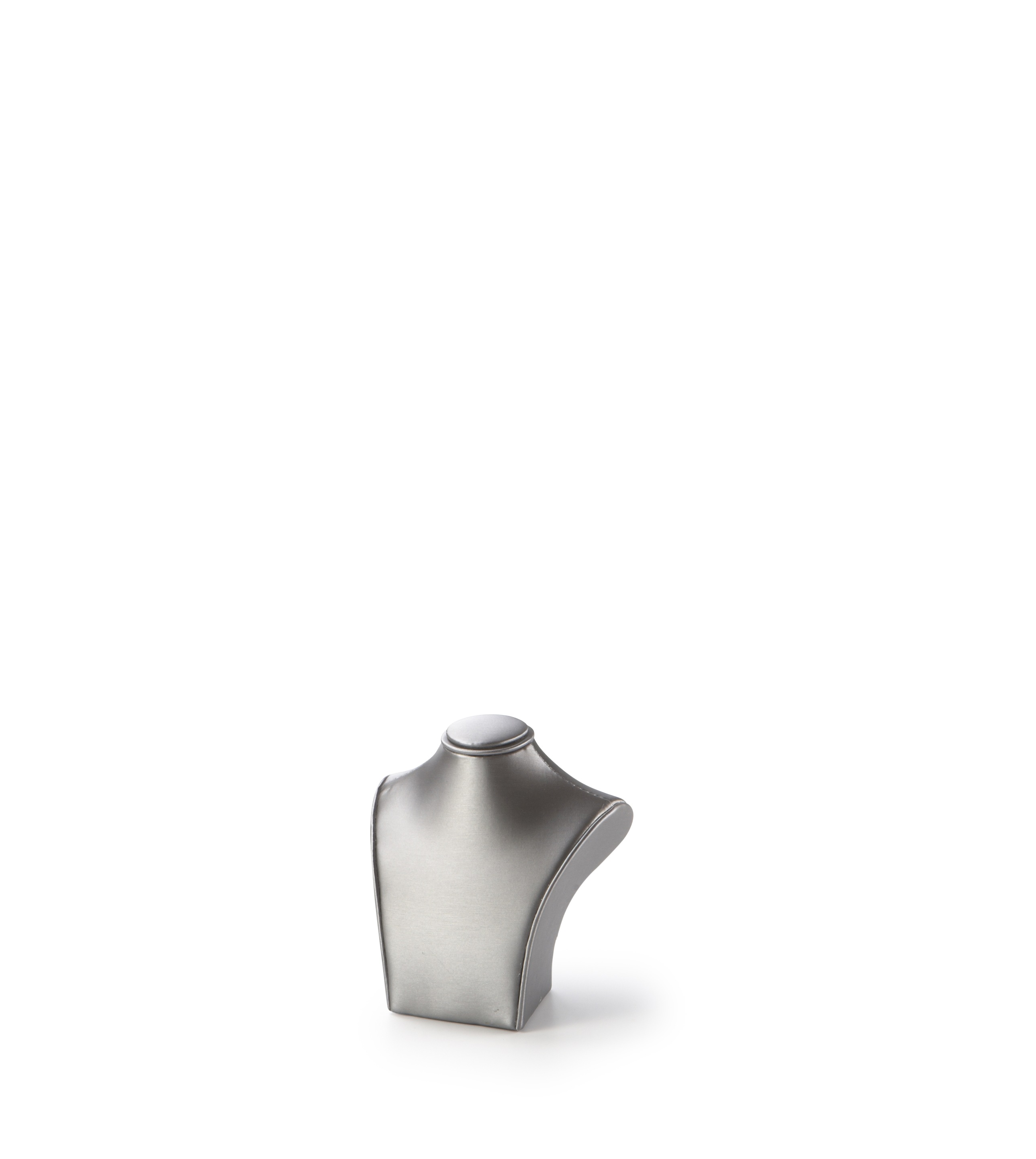 Silver Gray Leatherette Small Neckform