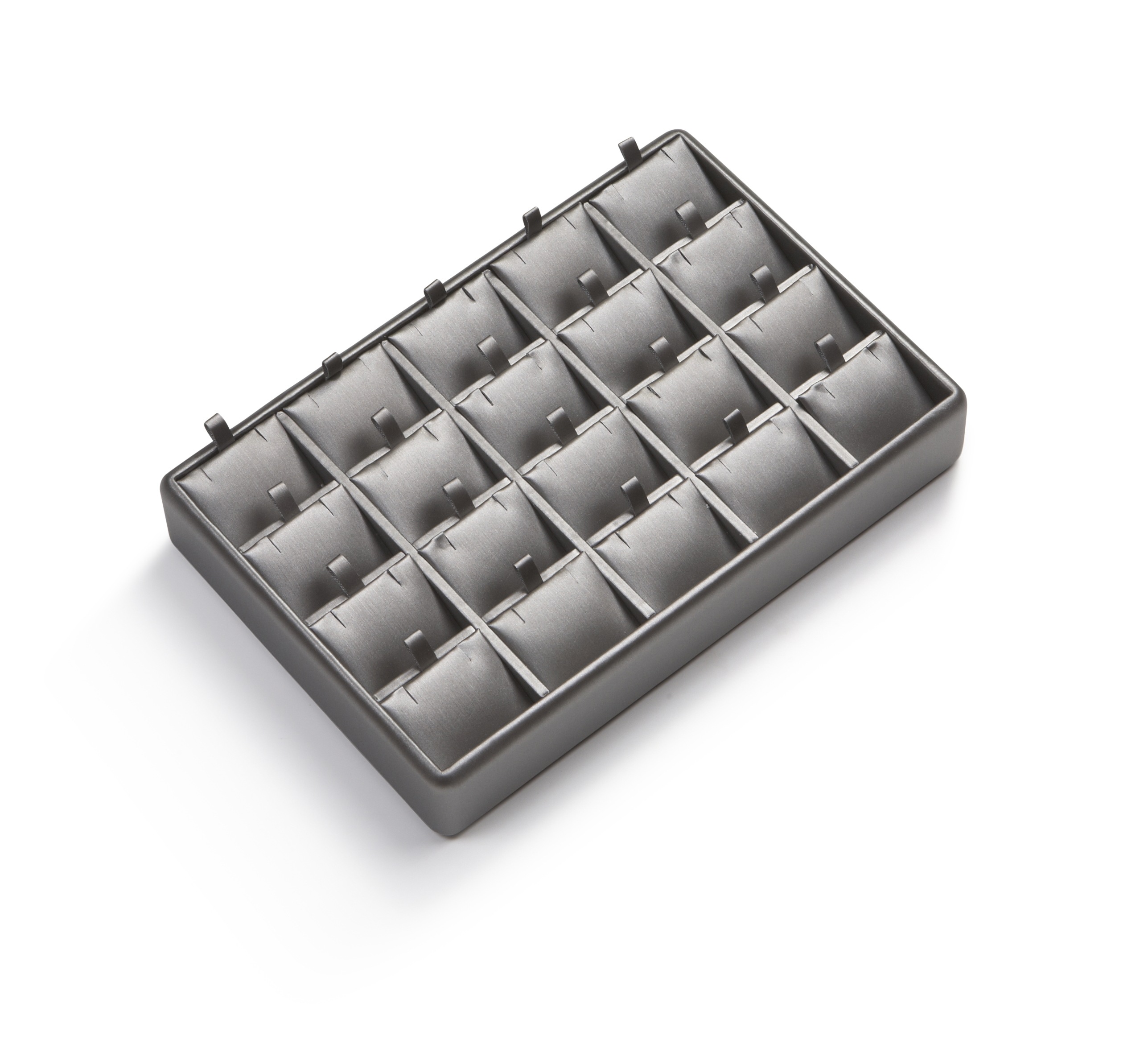 Silver Gray Leatherette 20 Pendant Tray