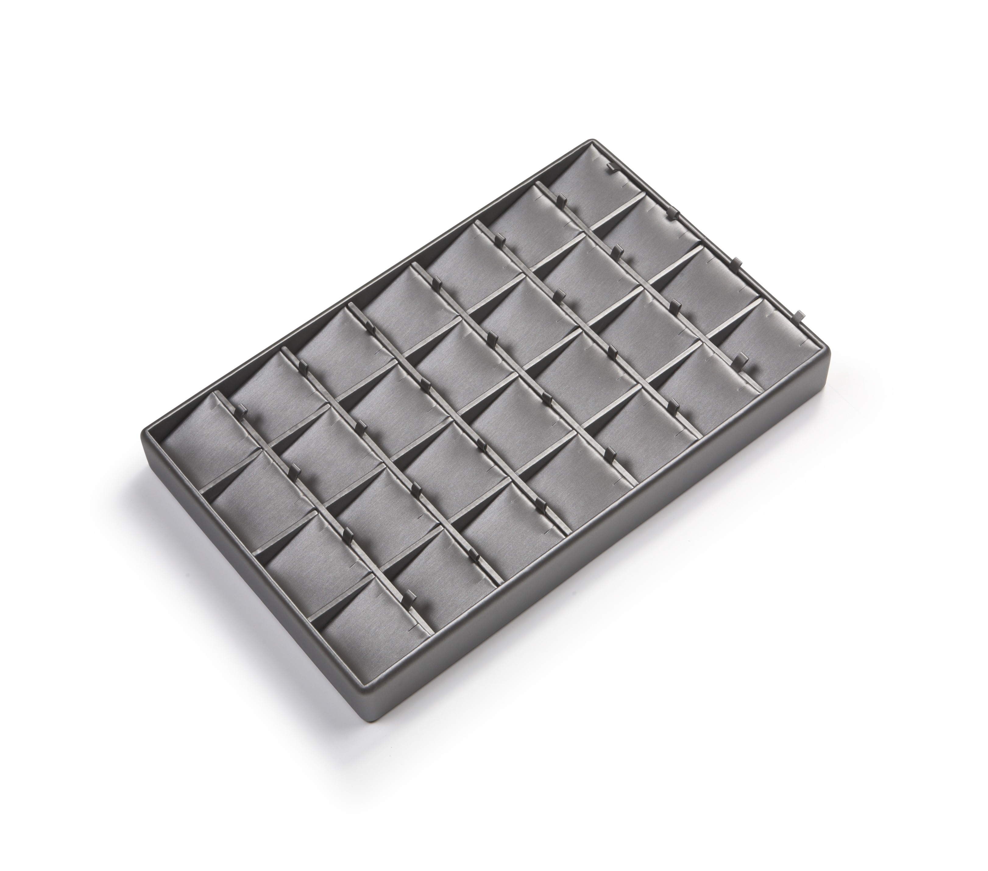 Silver Gray Leatherette 28 Pendant Tray