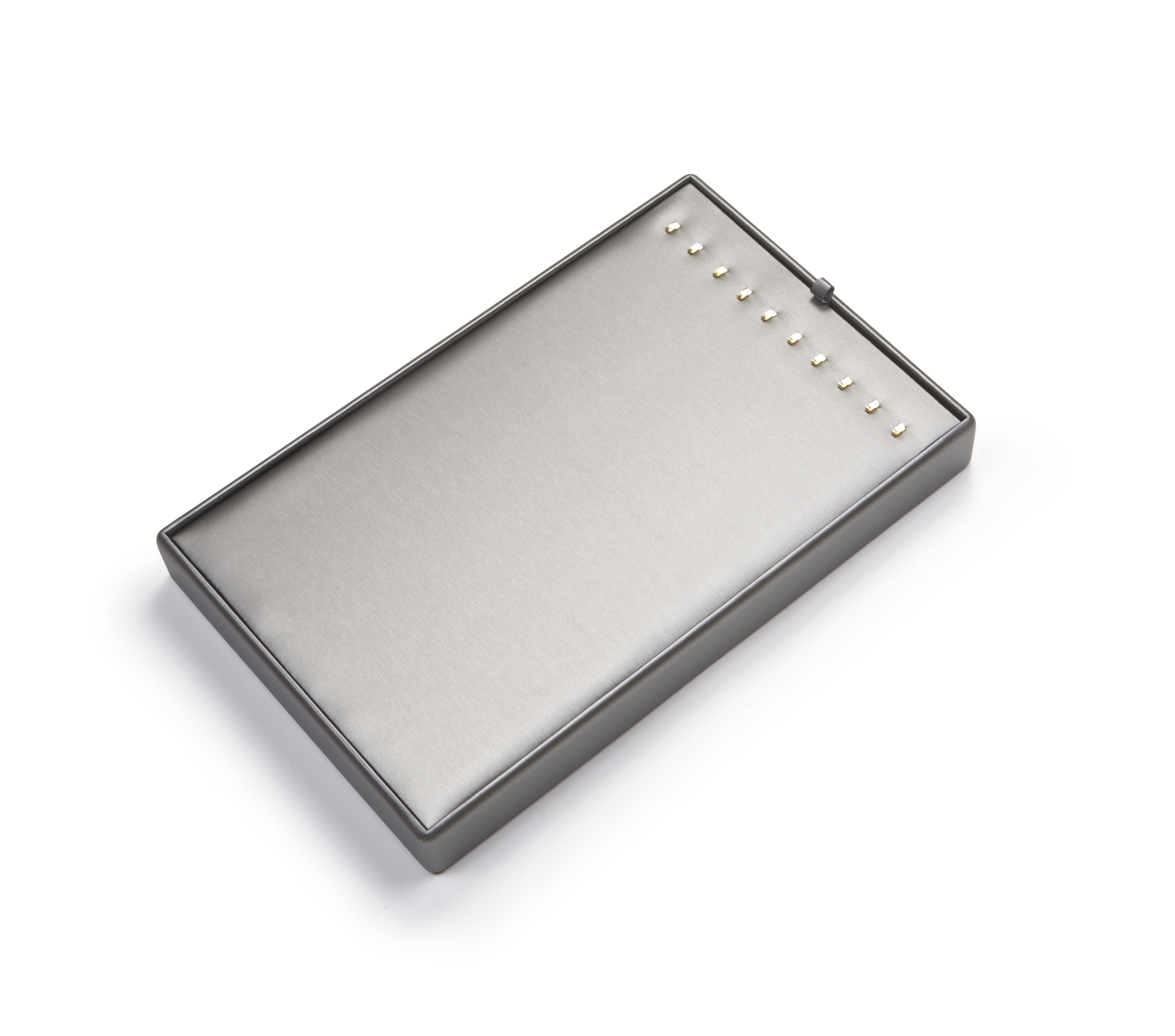 Silver Gray Leatherette 10 Chain Tray