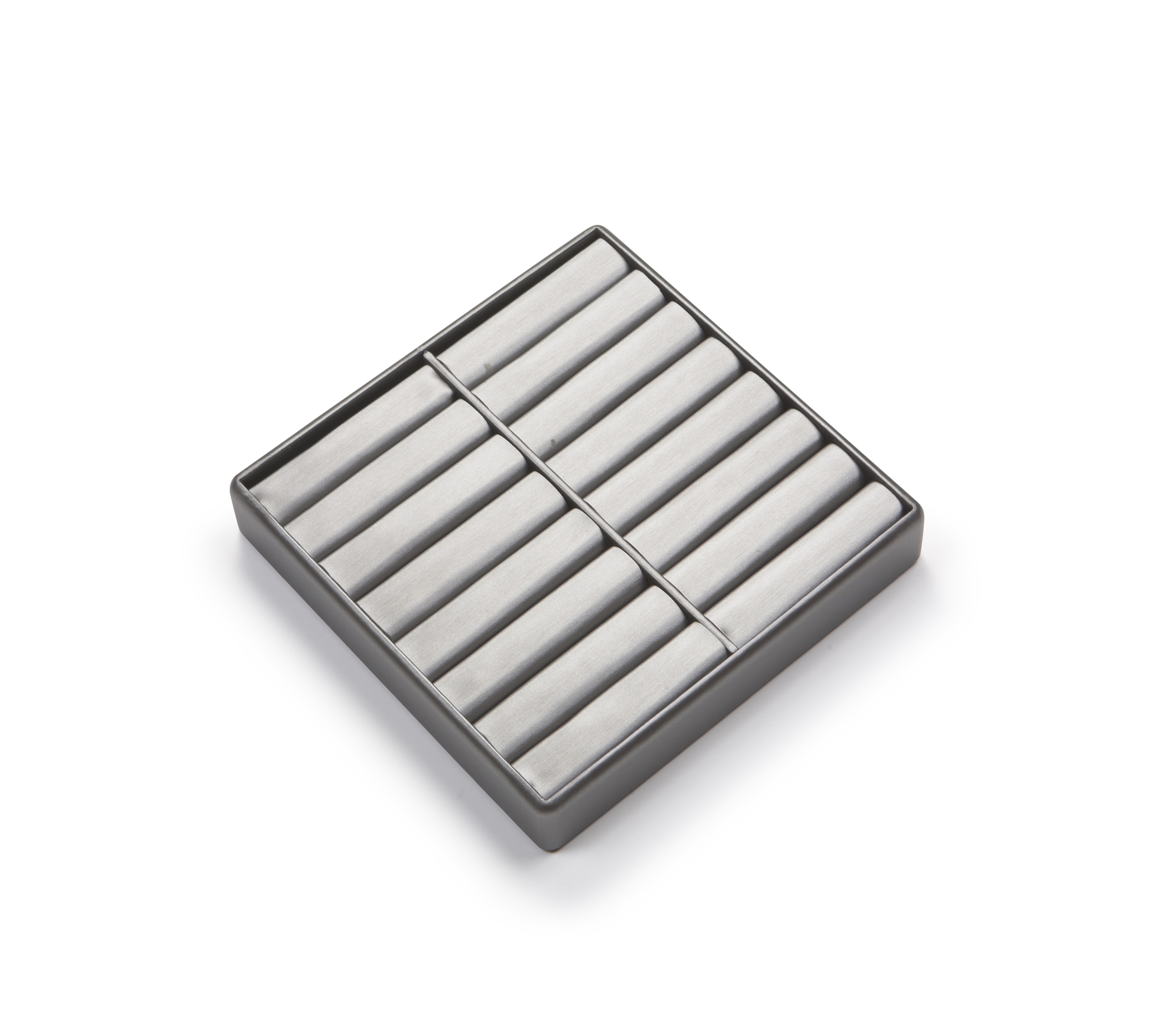Silver Gray Leatherette 16 Bangle Tray