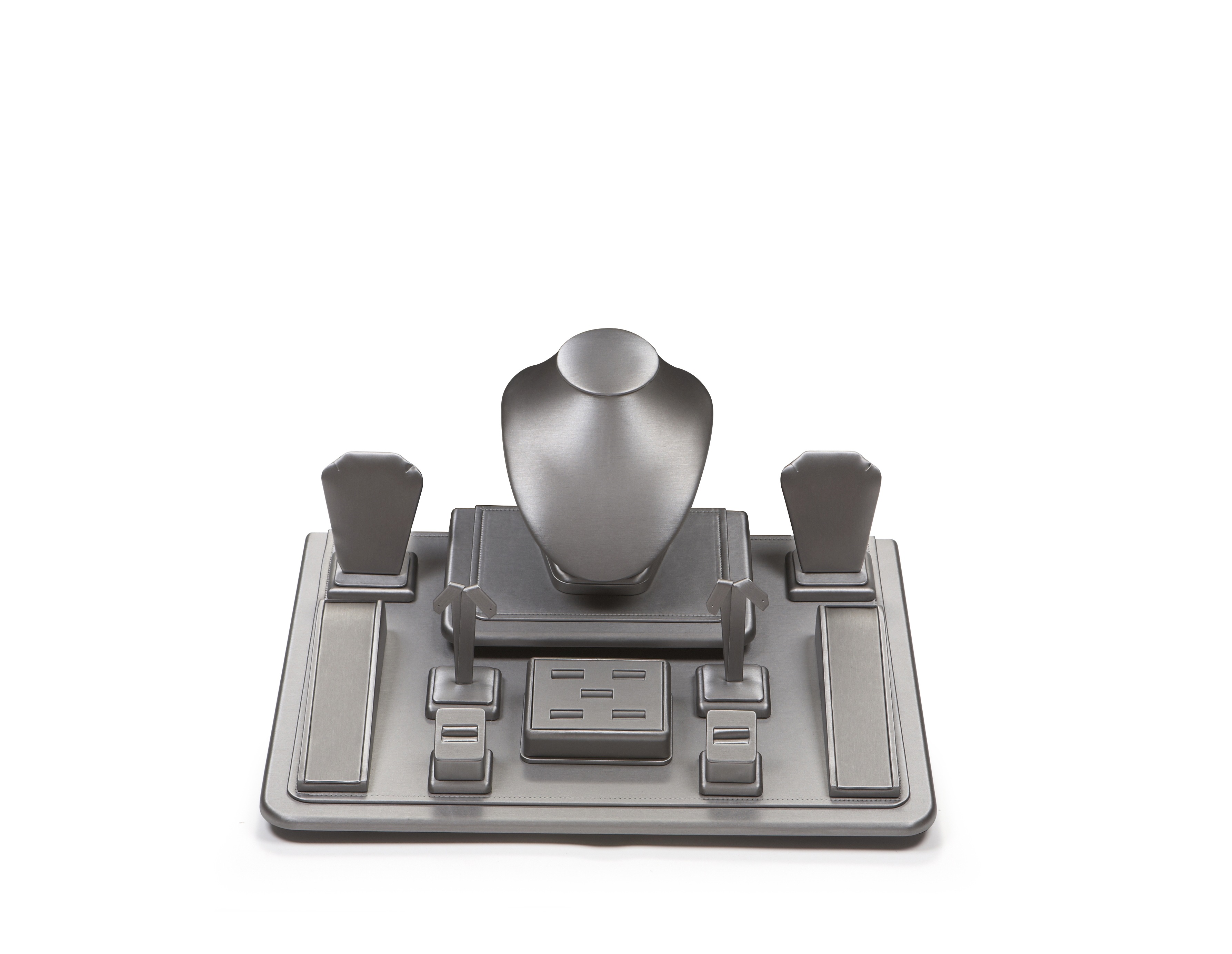 Silver Gray Leatherette Window Display Set