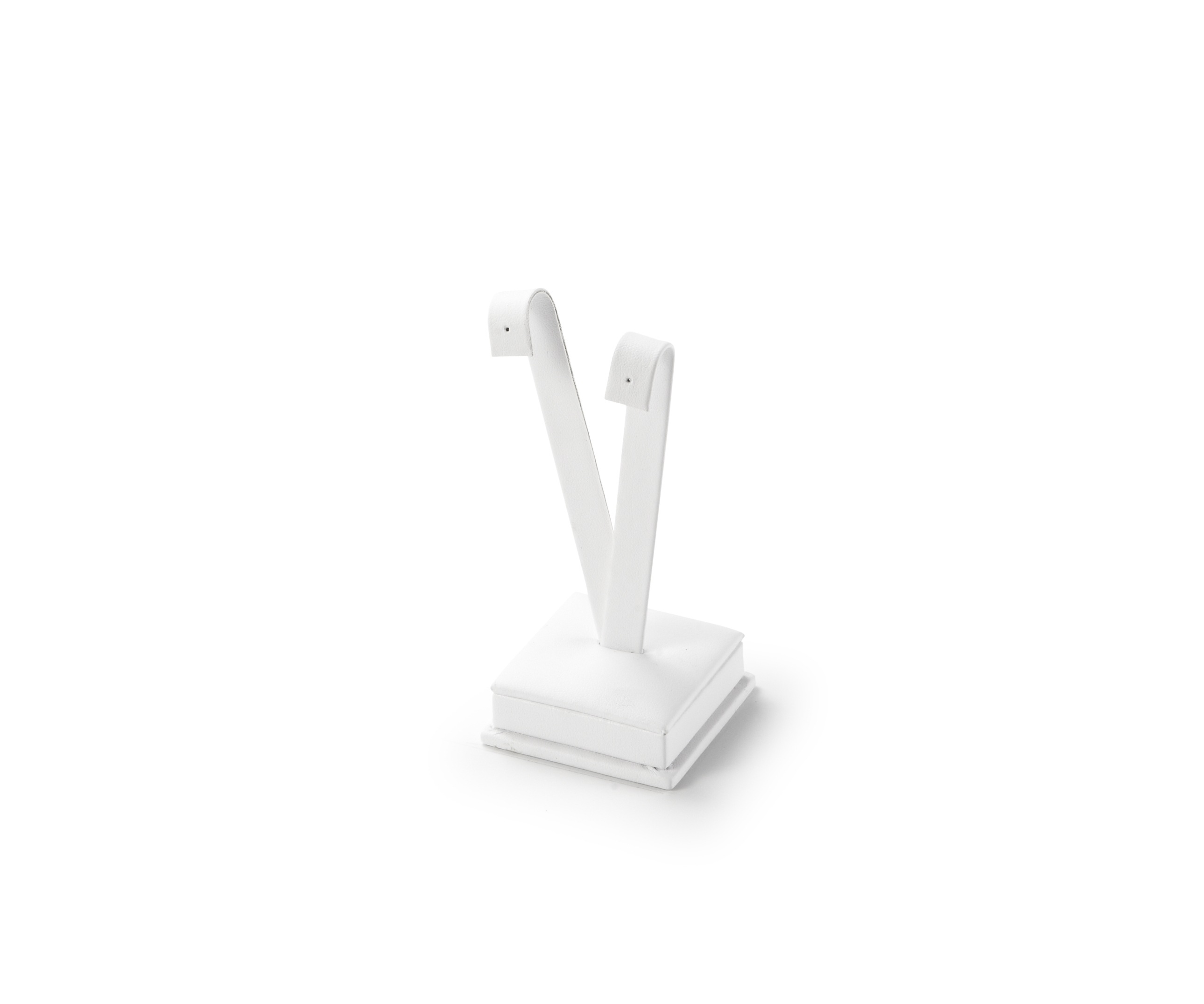 White Leatherette Tall Earring Stand