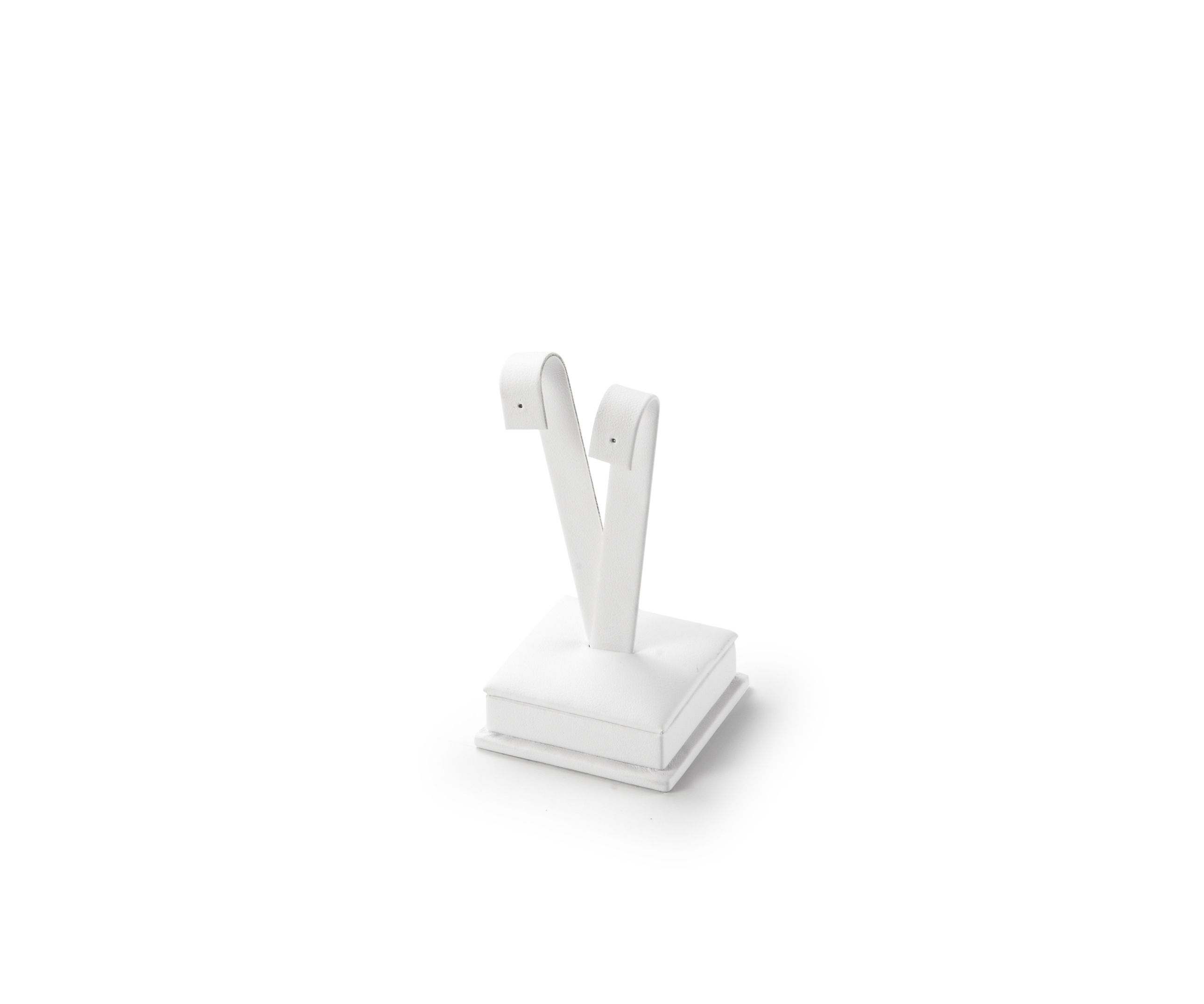 White Leatherette Medium Earring Stand