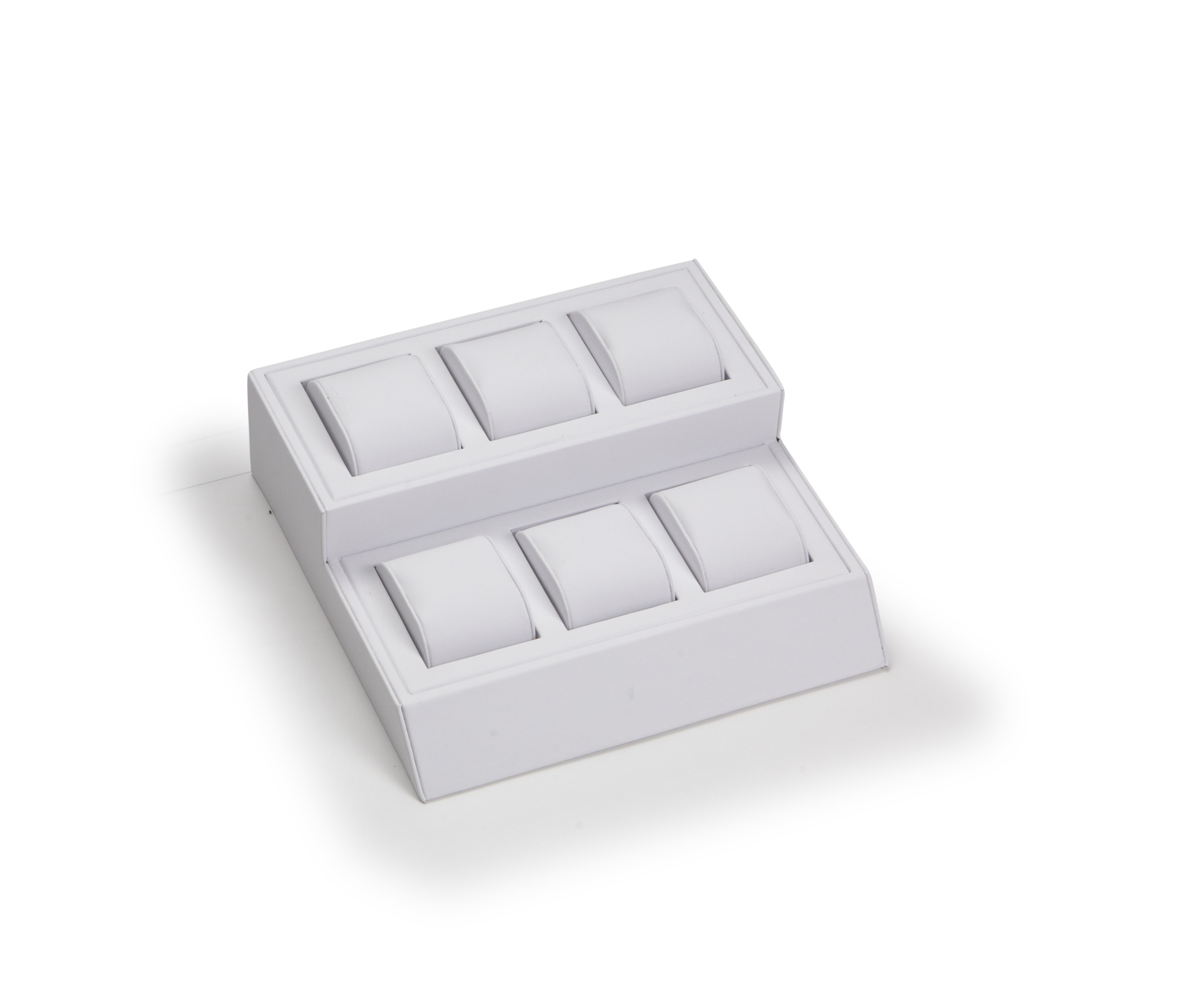 White Leatherette 6 Watch Stand