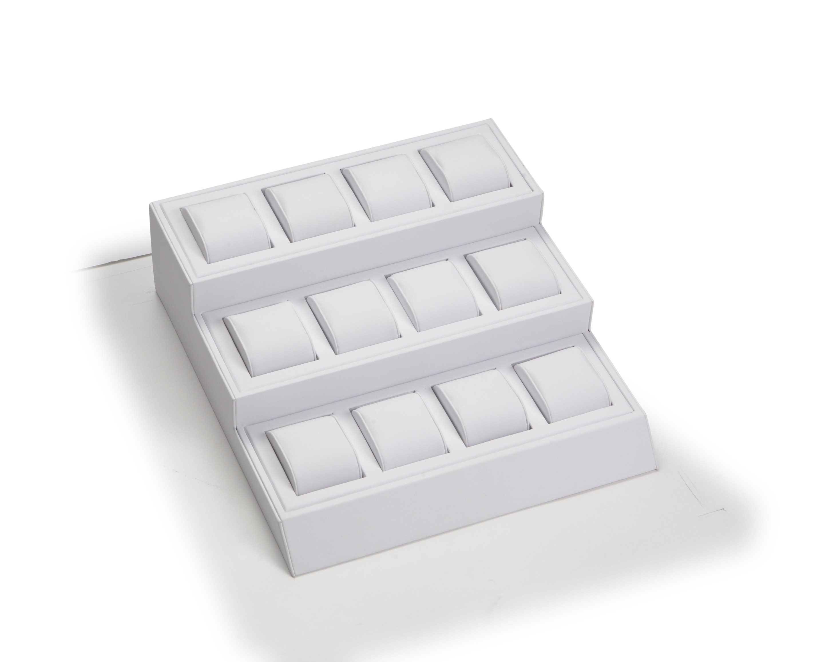 White Leatherette 12 Watch Tray