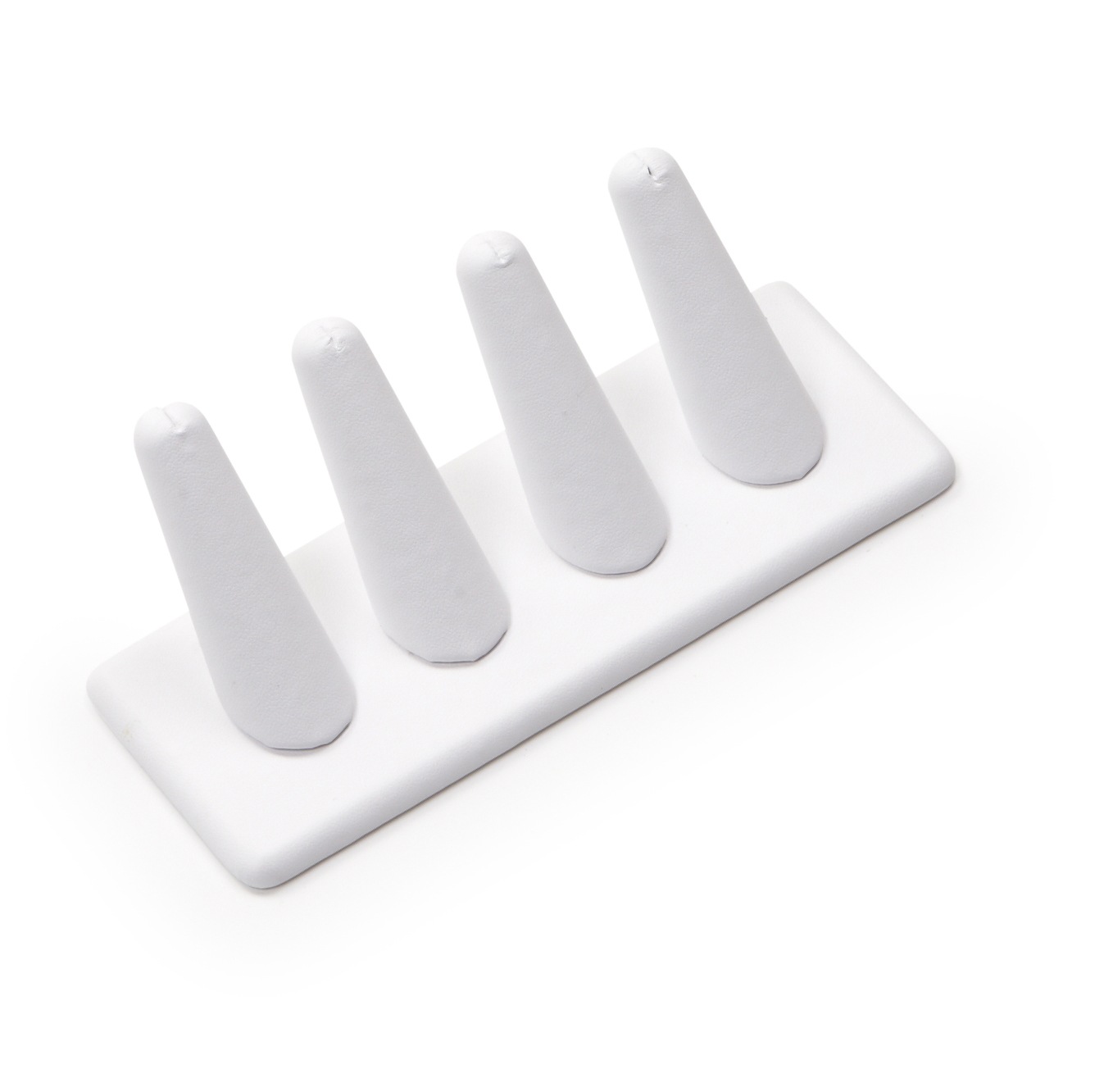 White Leatherette 4 Ringer Finger