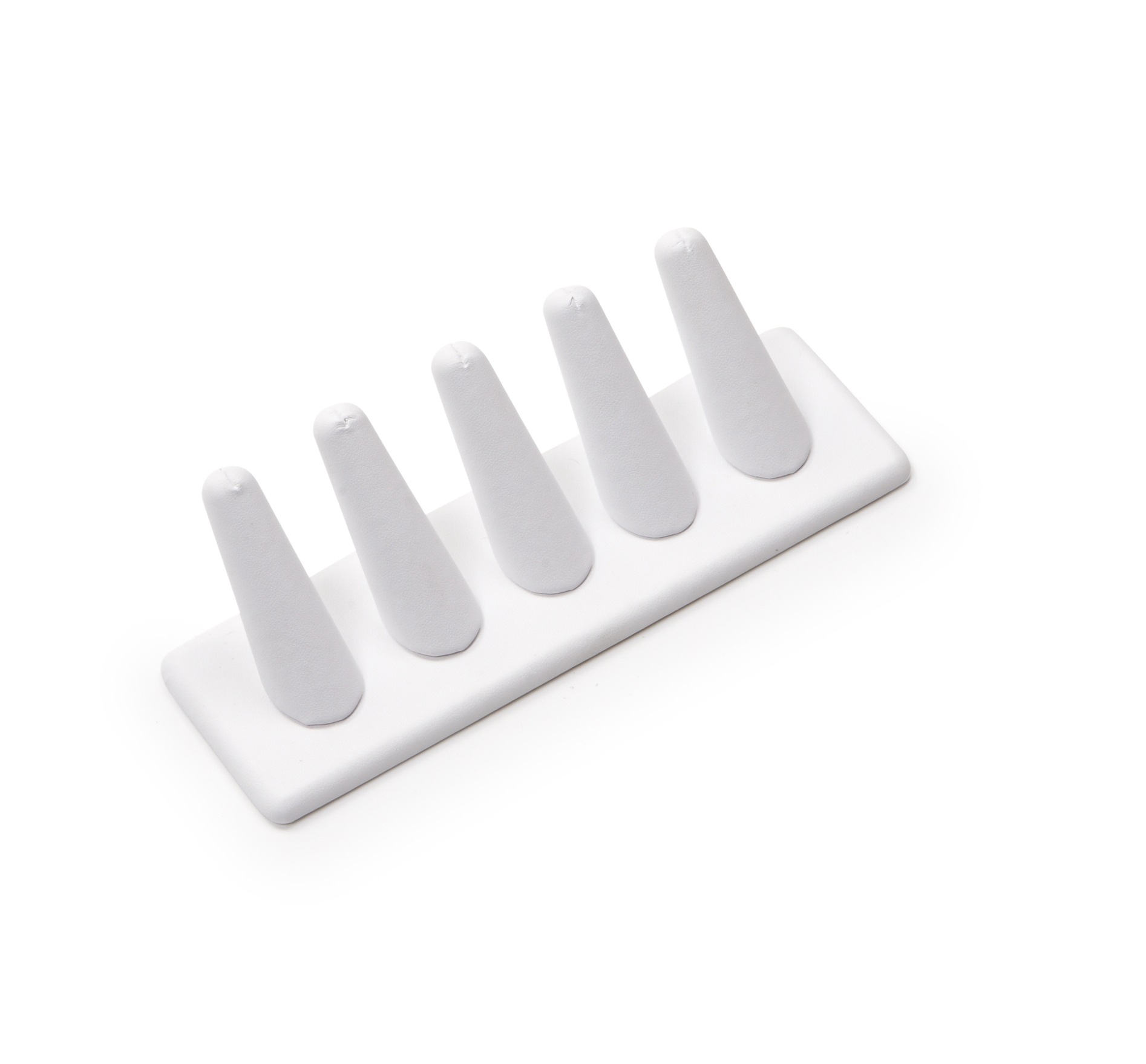 White Leatherette 5 Ring Finger