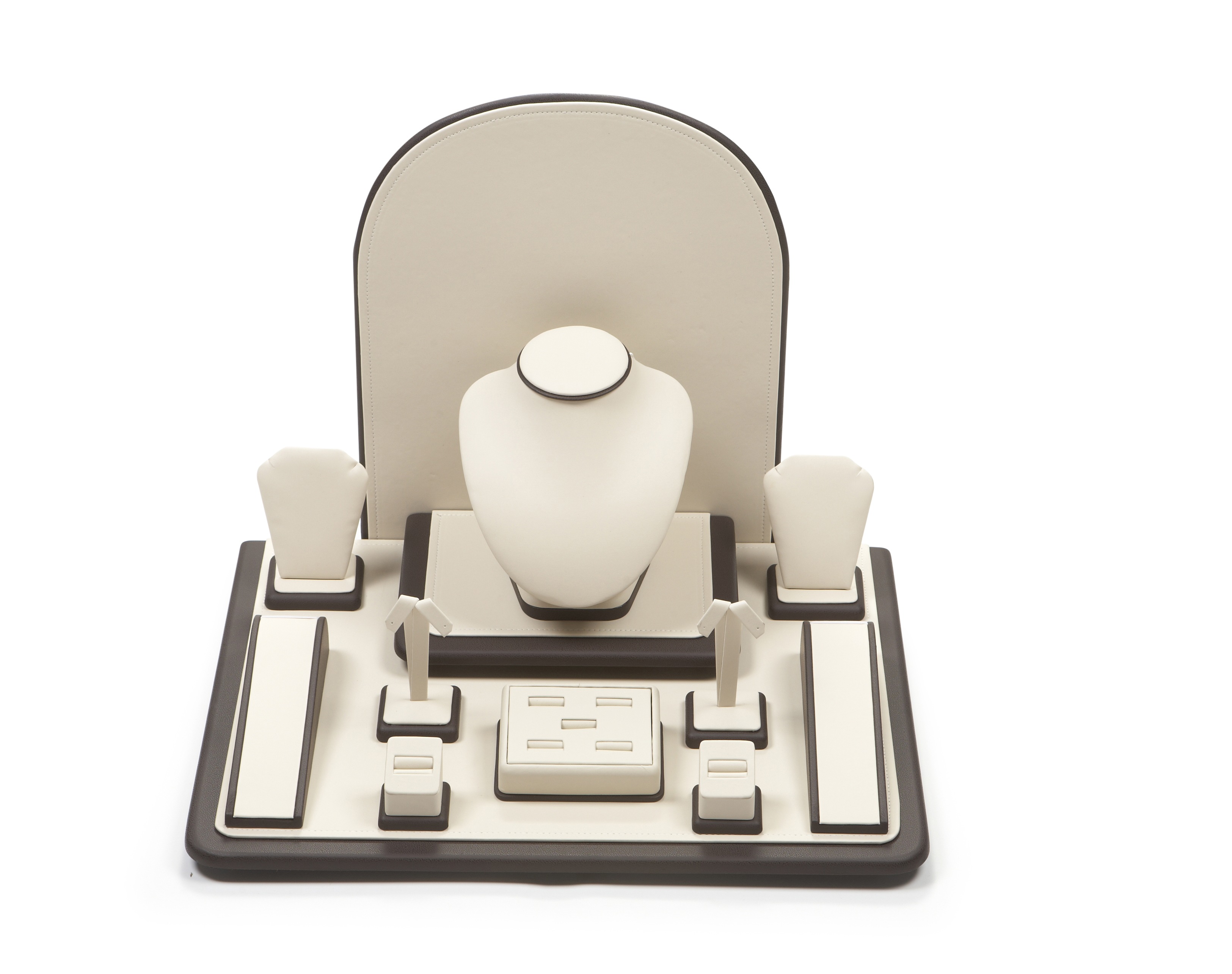 Chocolate/Beige Leatherette Displays