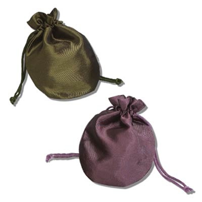 Round Satin Drawstring Pouch 	      