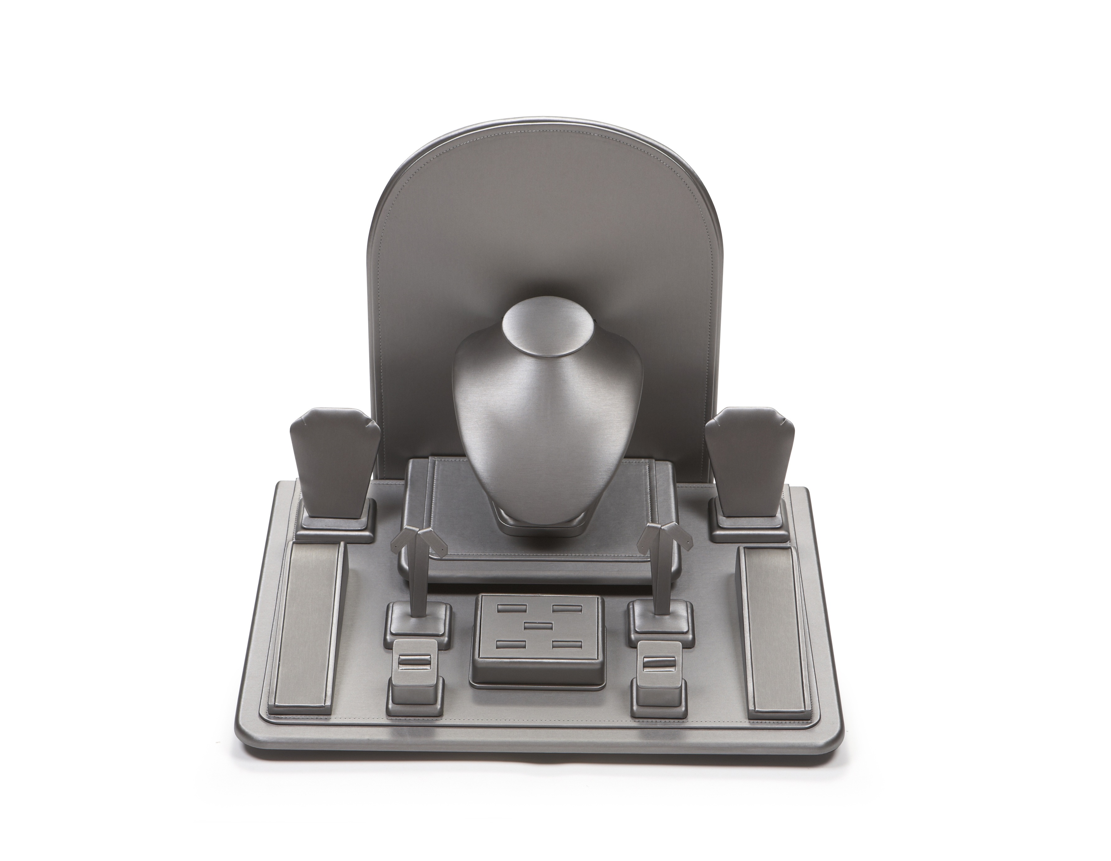 Silver Gray Leatherette Display