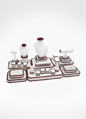 Wood Trimmed Leatherette Displays